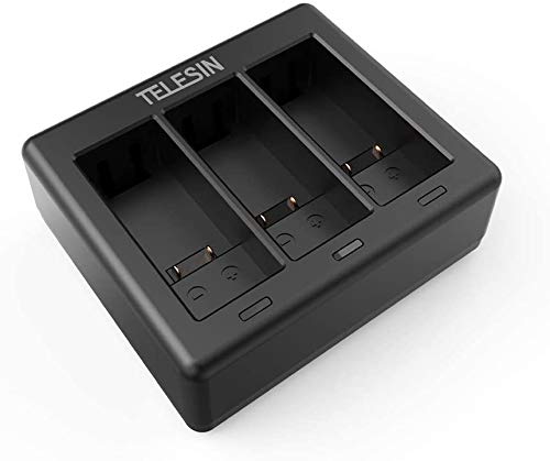 TELESIN 3-Channel GoPro Hero 10/9 Battery Charger with 2-Pack Replacement Batteries & Type-C Cable - Compatible with GoPro Original Charger - Perfect for Travel, Vlogging & Outdoor Adventures