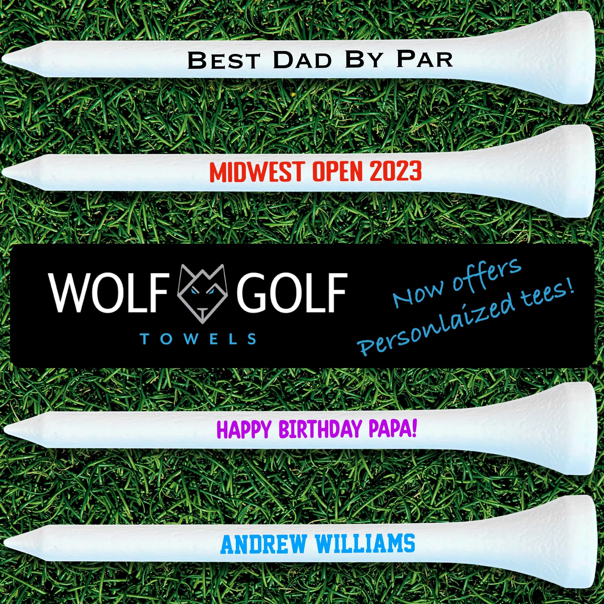 Custom Golf Tees Personalized with Name & Color - Bulk Golf Tee Sets of 50/100/200 - Unique Golf Gifts for Men & Women - Perfect for Tournaments, Practice & Golf Enthusiasts