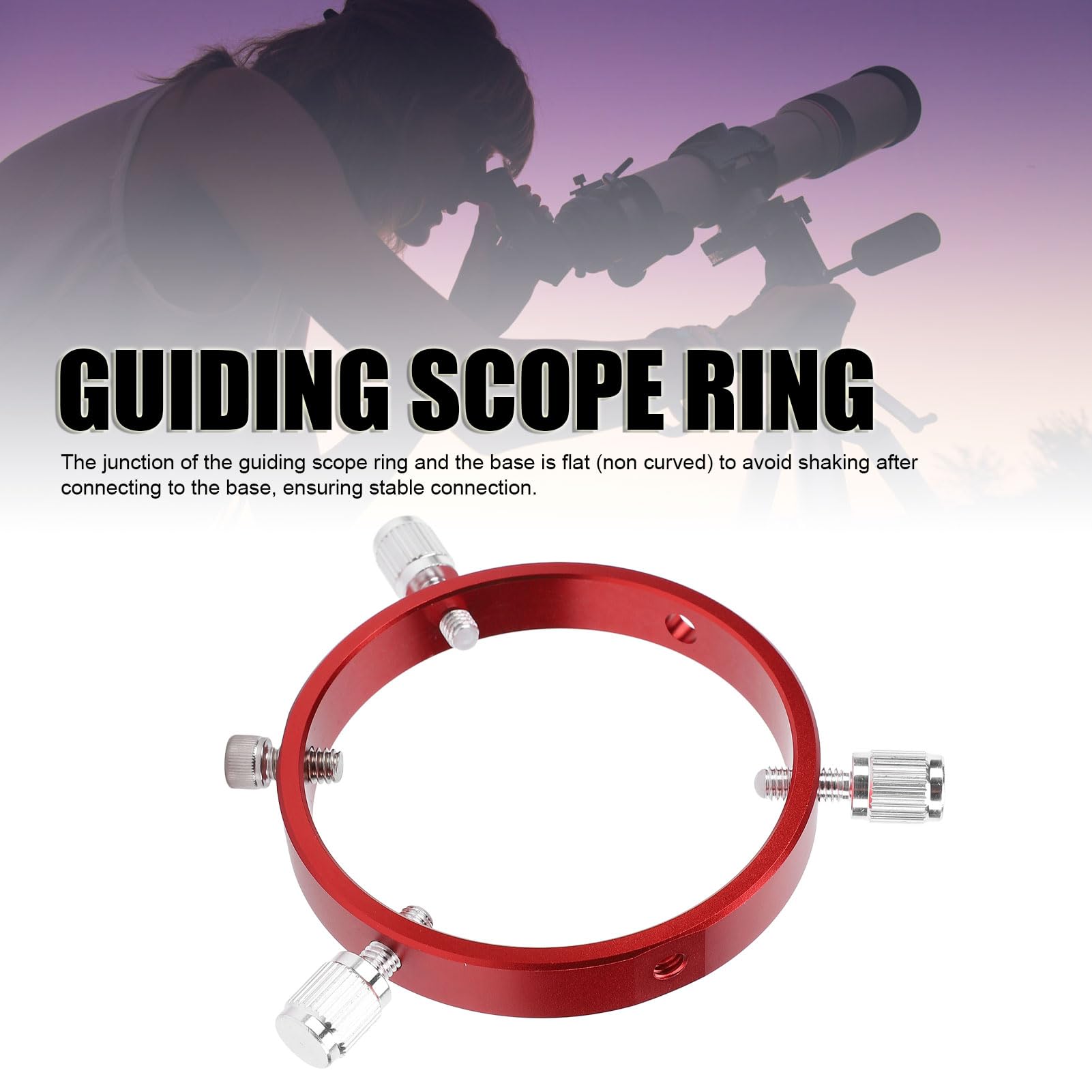 Adjustable Telescope Guide Scope Ring - Aluminum No Base Mounting Ring for 80-100mm Guide Scopes | Perfect for Astrophotography & Stargazing Accessories