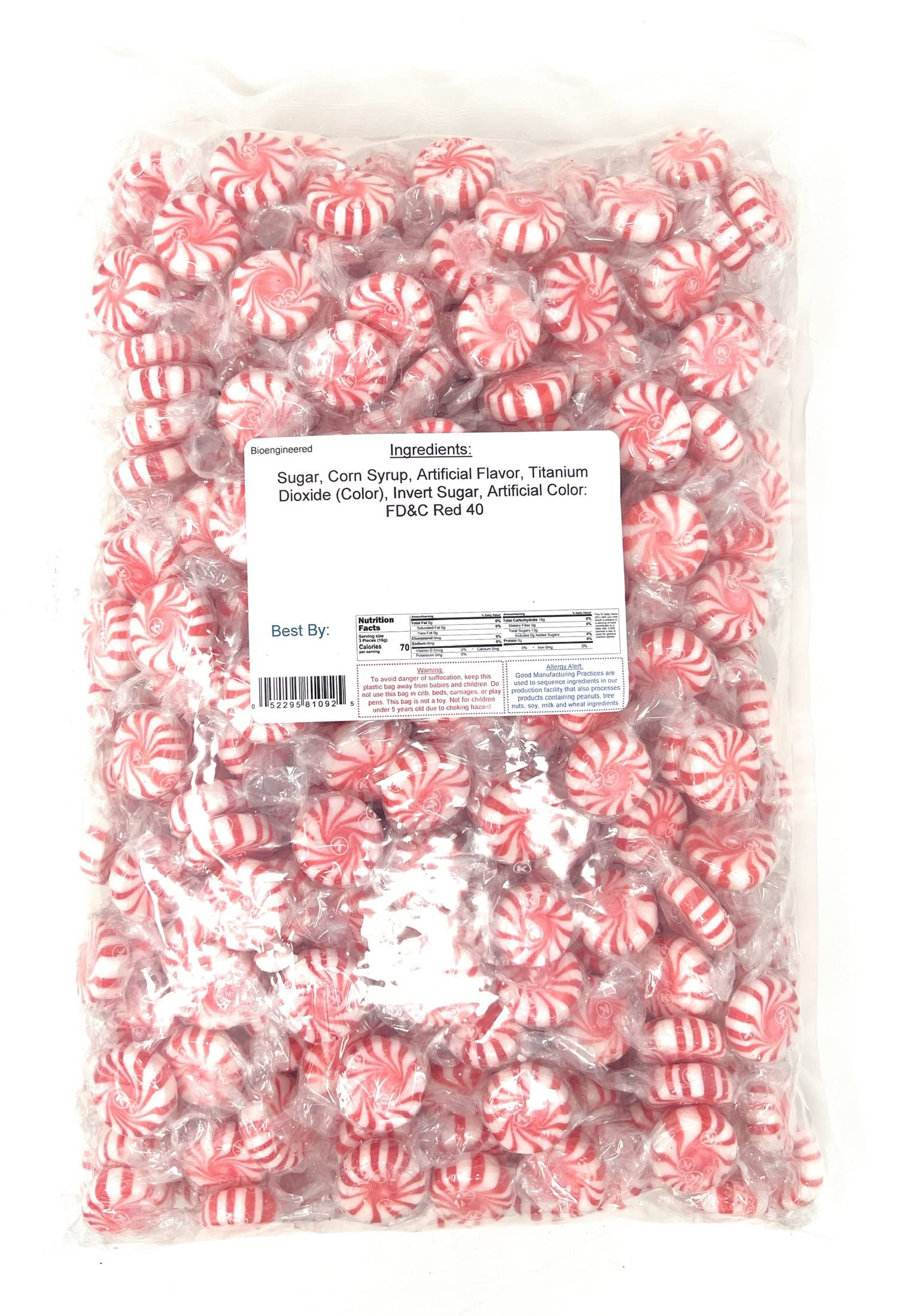 Yankee Traders Premium Starlight Mints - Red & White Striped Hard Candy, 4lb Bulk Pack - Perfect for Christmas Stockings, Party Favors & Office Treats
