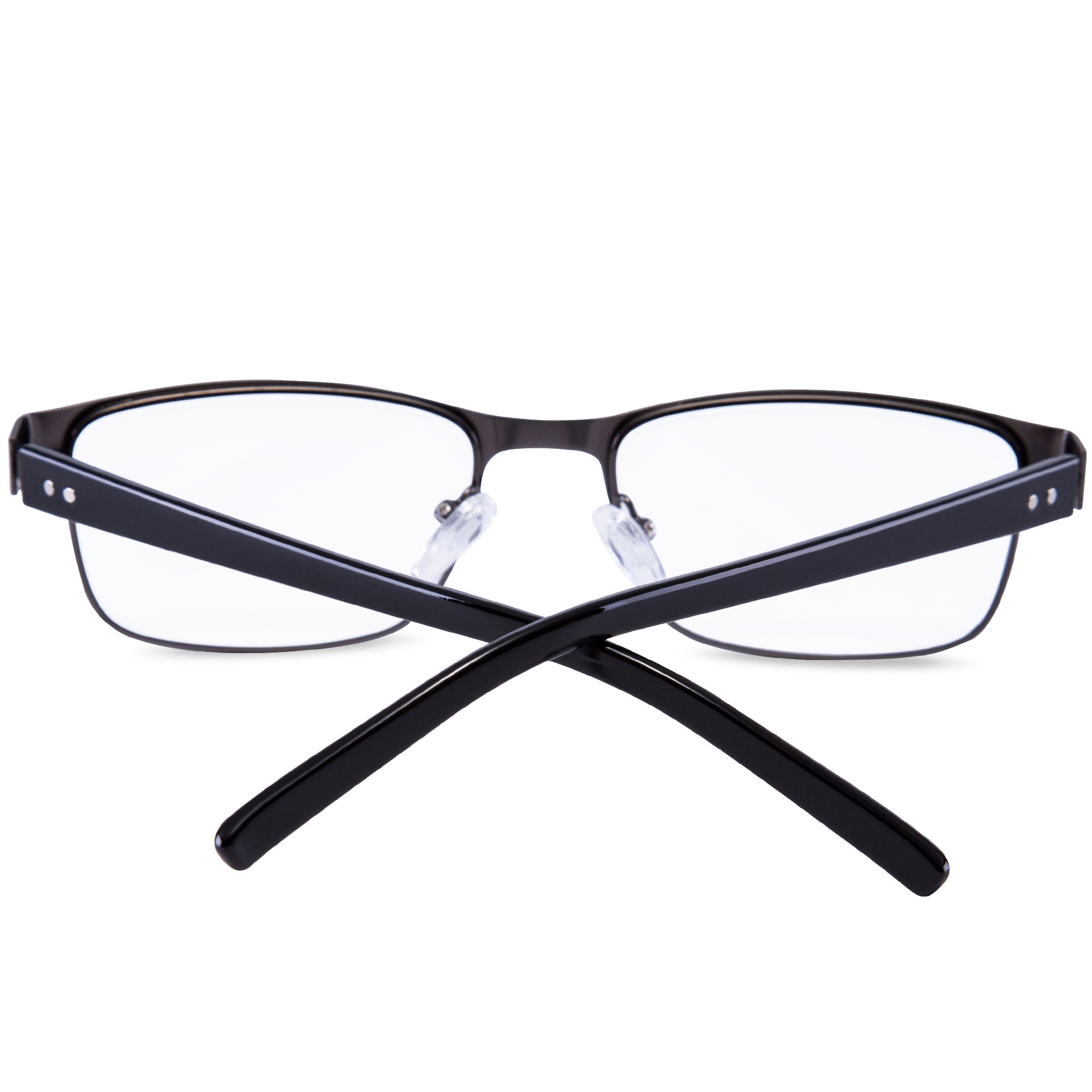 Premium EYEGUARD Readers - Metal Deluxe Rectangular Reading Glasses for Men (+4.00 Strength) | Stylish & Durable for Office, Reading & Computer Use