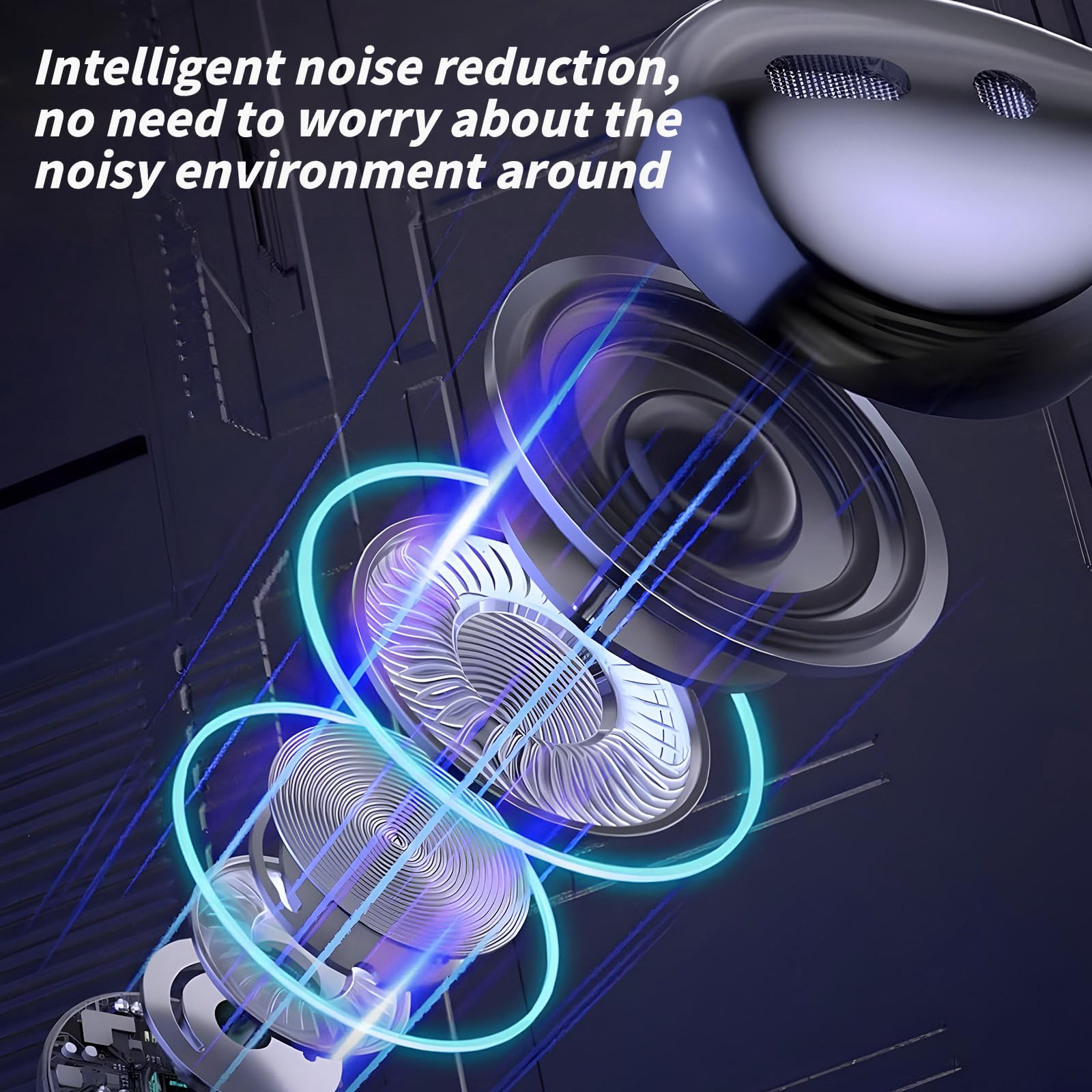 Wireless Sound Card Live Streaming Headphones with Digital Display - Smart Sporty Wireless Headset for Gaming, Podcasting & Music Streaming