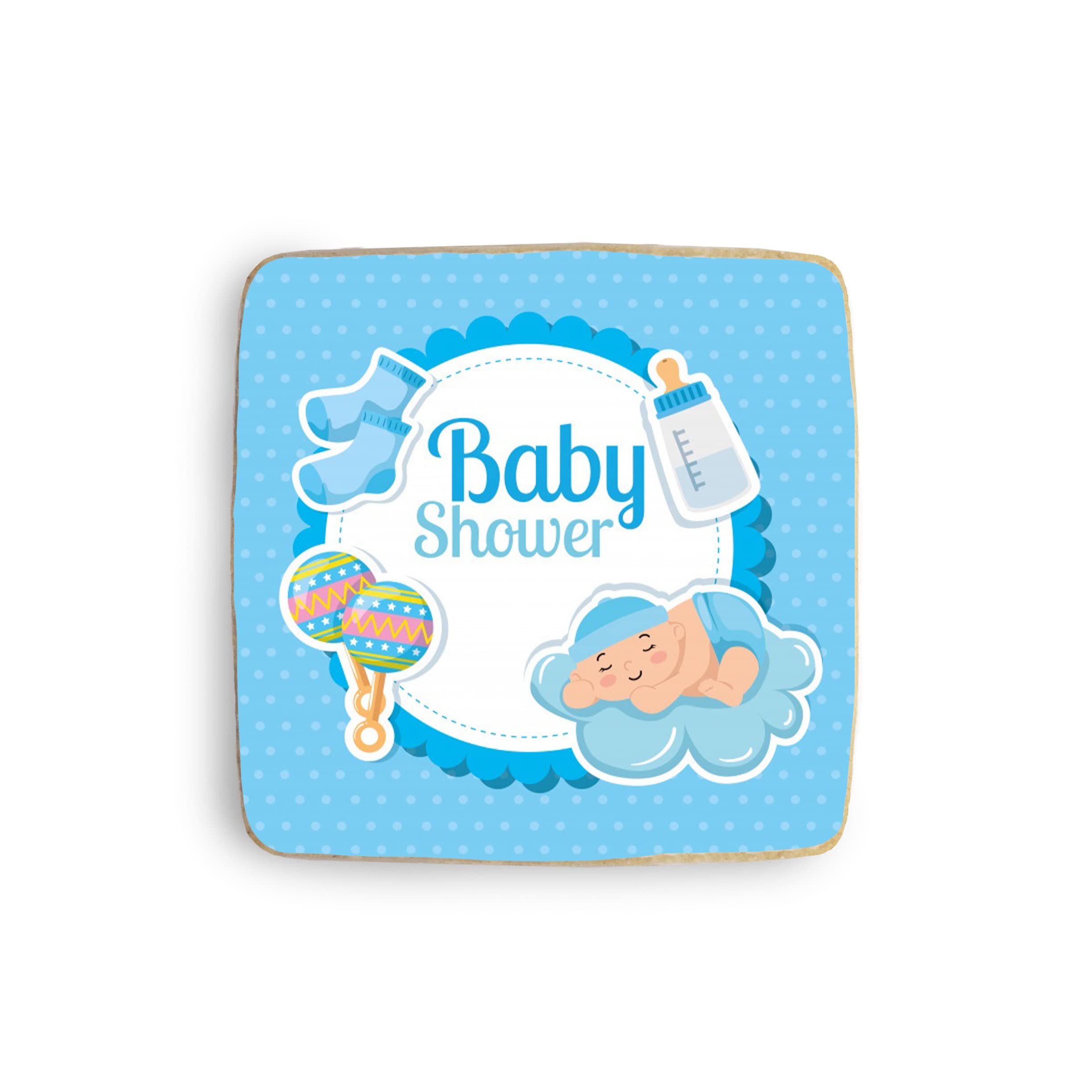 Custom Square Baby Shower Cookies - 12 Pack with Personalized Photo Decorations | Perfect for Baby Showers, Gender Reveals, and Newborn Celebrations