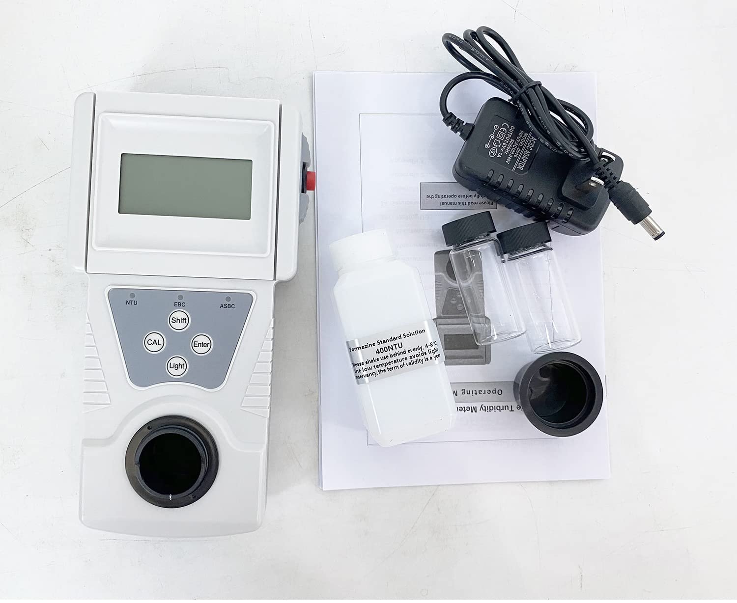 Professional Turbidity Meter Tester 0-200 NTU Range with 0.1 NTU Resolution - Lab Grade Water Quality Testing Equipment Includes Formazine Standard Solution - Perfect for Drinking Water Analysis, Aquariums & Pool Maintenance
