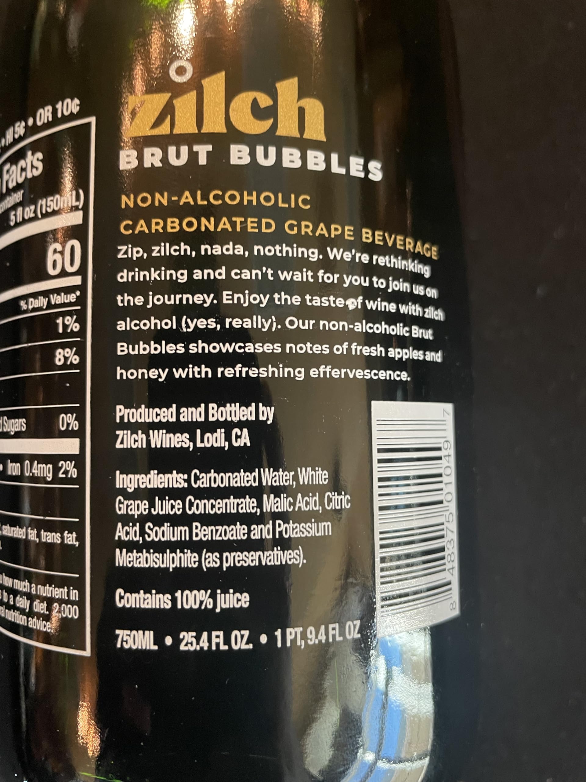 Premium Non-Alcoholic California Sparkling White Wine - Zilch Alcohol-Free Brut Bubbles | 6 Pack | Perfect for Celebrations, Weddings & Sober Social Events