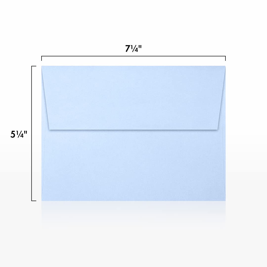 LUXPAPER A7 Printable Invitation Envelopes for 5x7 Cards - 80 lb. Premium Baby Blue Paper, Self-Sealing Peel & Press, 1000 Pack (5.25x7.25 in) - Perfect for Weddings, Parties, Business Events & Greeting Cards