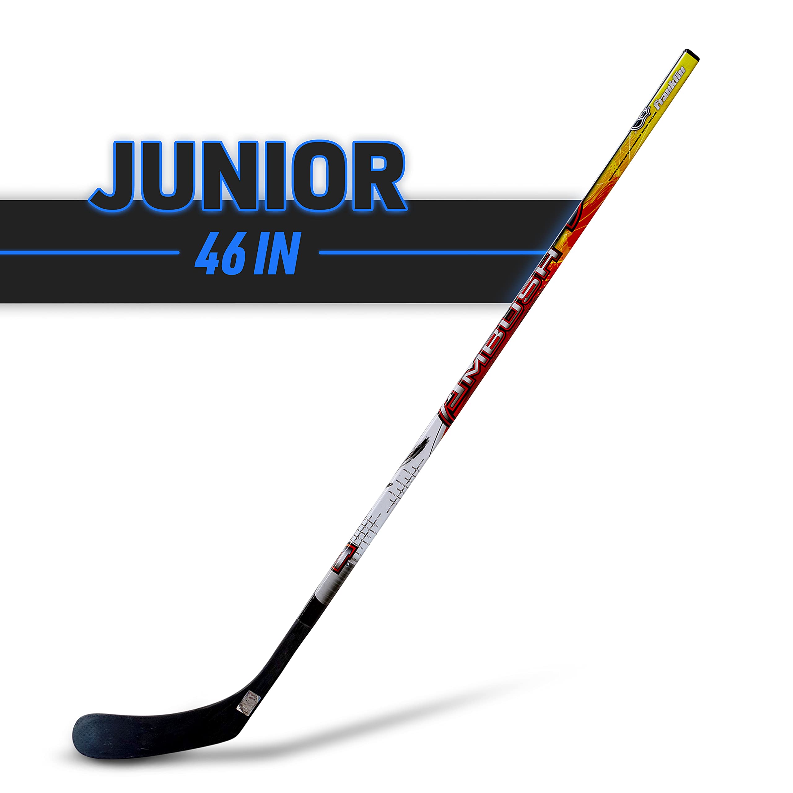 Franklin Sports Ambush Junior Street Hockey Stick - Wood & Fiberglass Shaft with ABS Blade - 46