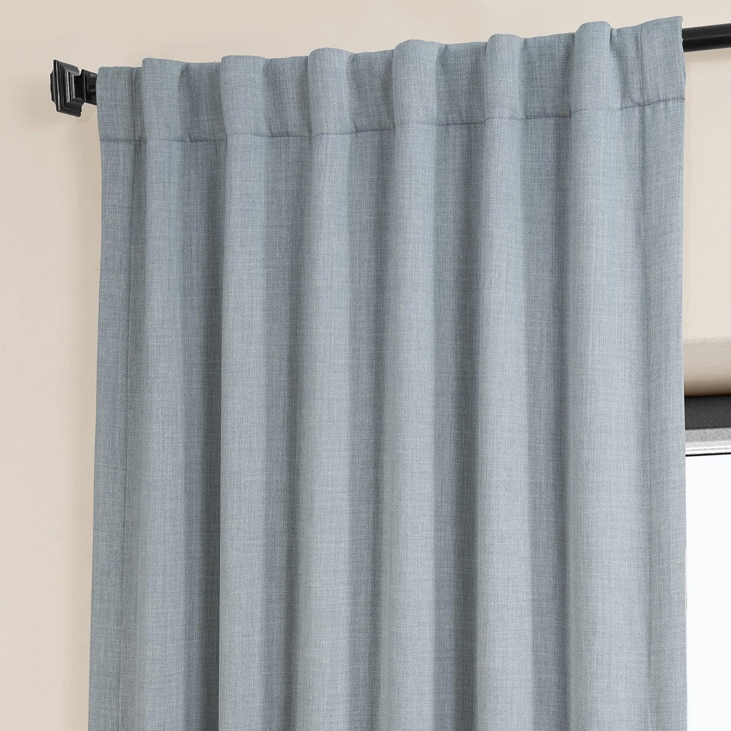 Textured Heather Grey Faux Linen Blackout Curtains for Bedroom & Living Room - Light Blocking Window Drapes for Better Sleep & Privacy