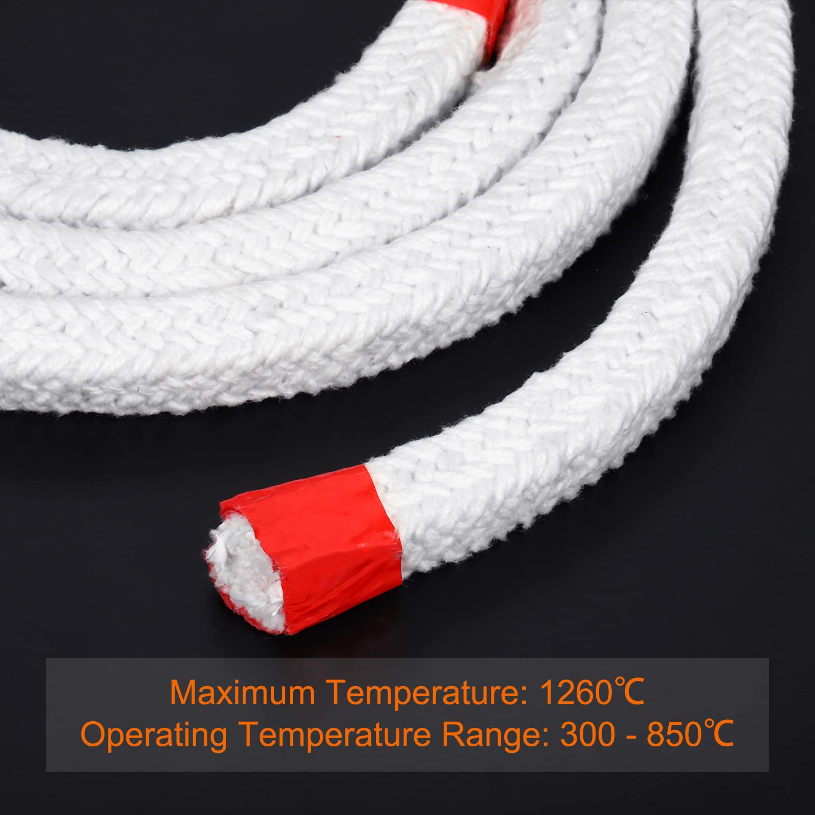 High-Temperature Ceramic Fiber Rope 6.57ft x 49/64