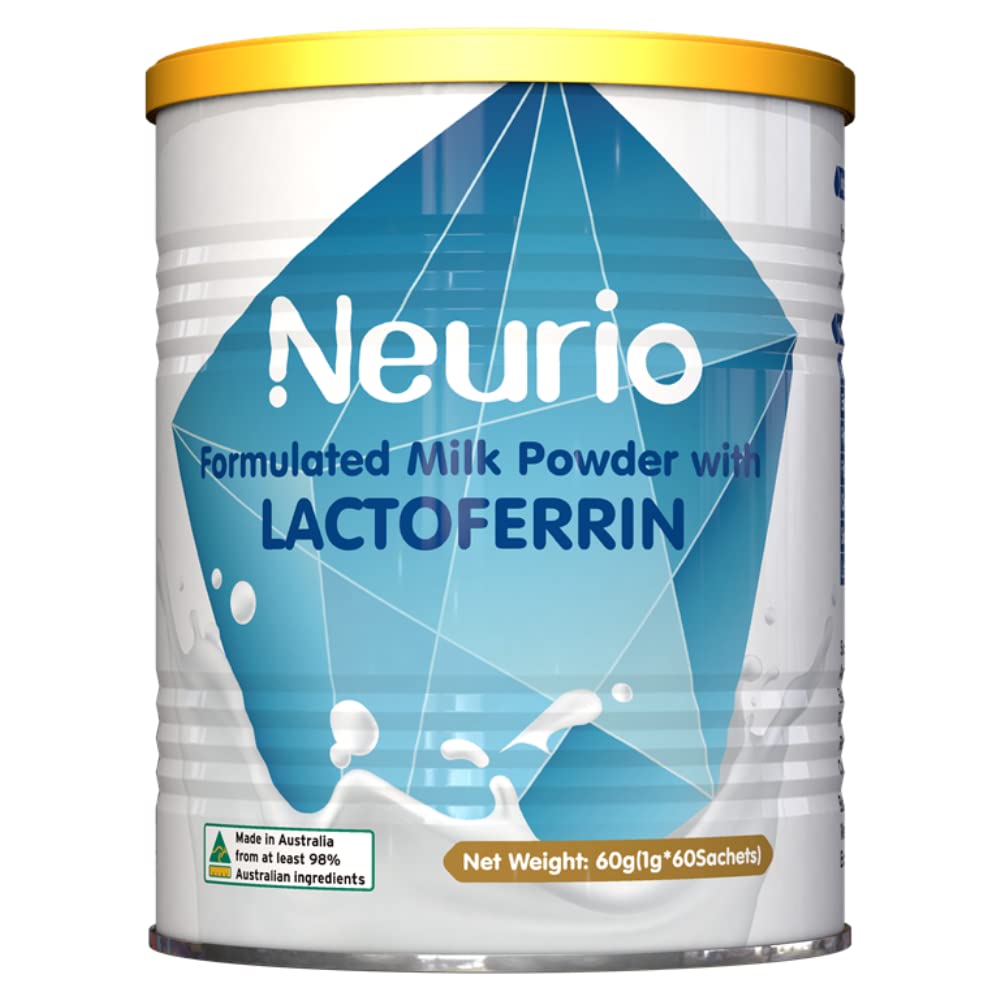 Neurio Lactoferrin Enriched Milk Powder - 60g Can (Blue) | Supports Immune Health & Digestion for Adults & Kids | Perfect for Daily Nutrition & Travel