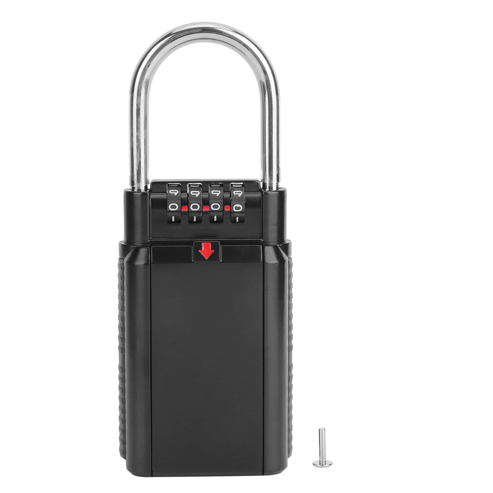 CHICIRIS Outdoor Waterproof Hanging Zinc Alloy Key Safe Box with Combination Lock - Secure Storage for House Keys, Spare Keys & Valuables - Ideal for Home, Office, Factory, Garden & Vacation Rental Use (Black)