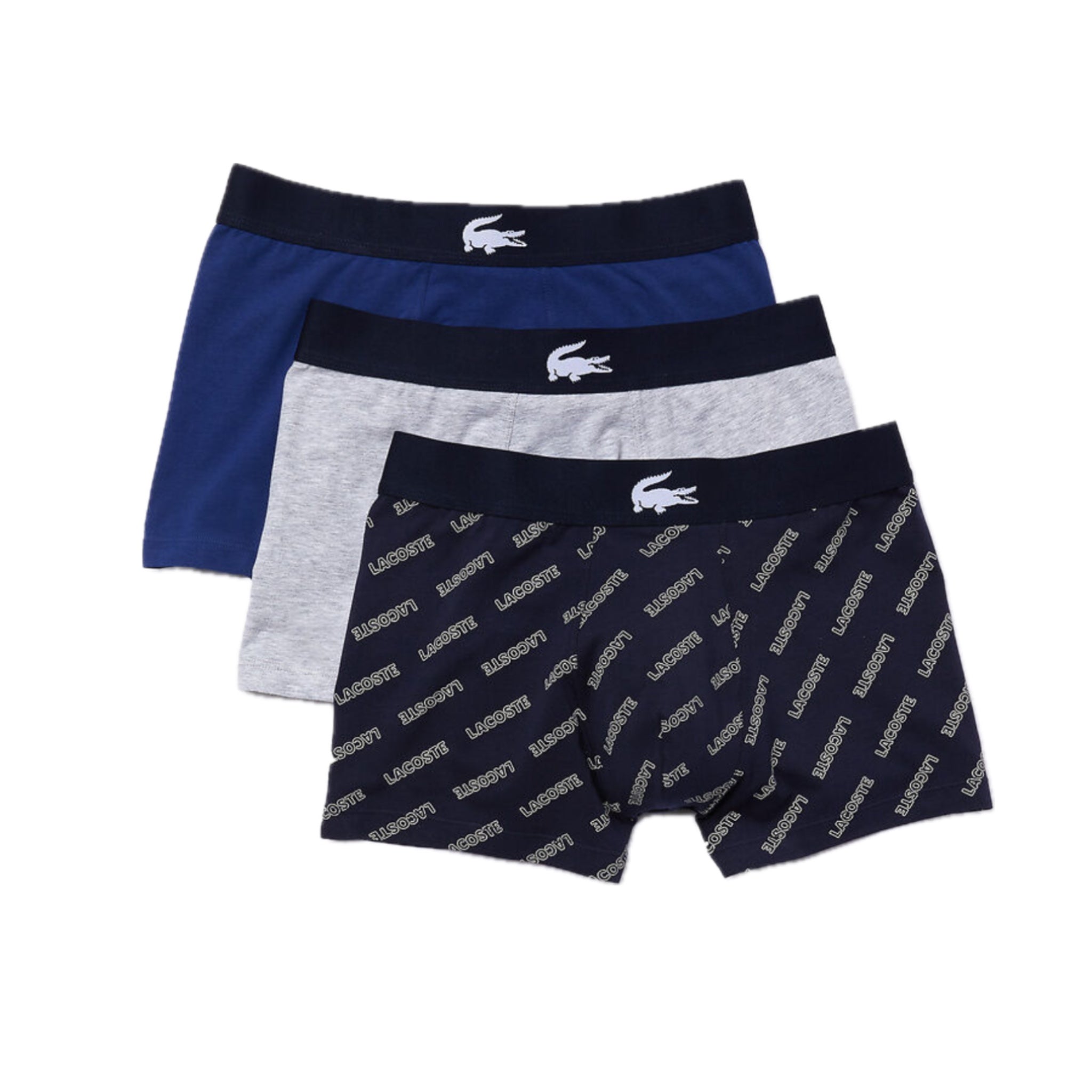 Lacoste Men's 3-Pack Cotton Casual Underwear Trunks - Soft Comfortable Boxer Briefs for Everyday Wear, Gym & Travel