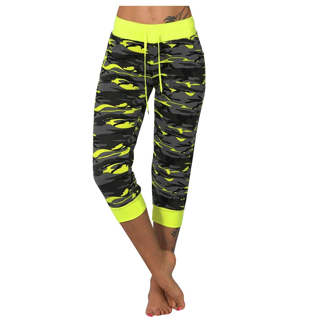 Posijego Women's Graphic Print Yoga Pants - Summer & Fall Workout Shorts for Ladies - Comfortable Athletic Wear for Yoga, Gym, Running & Casual Outings