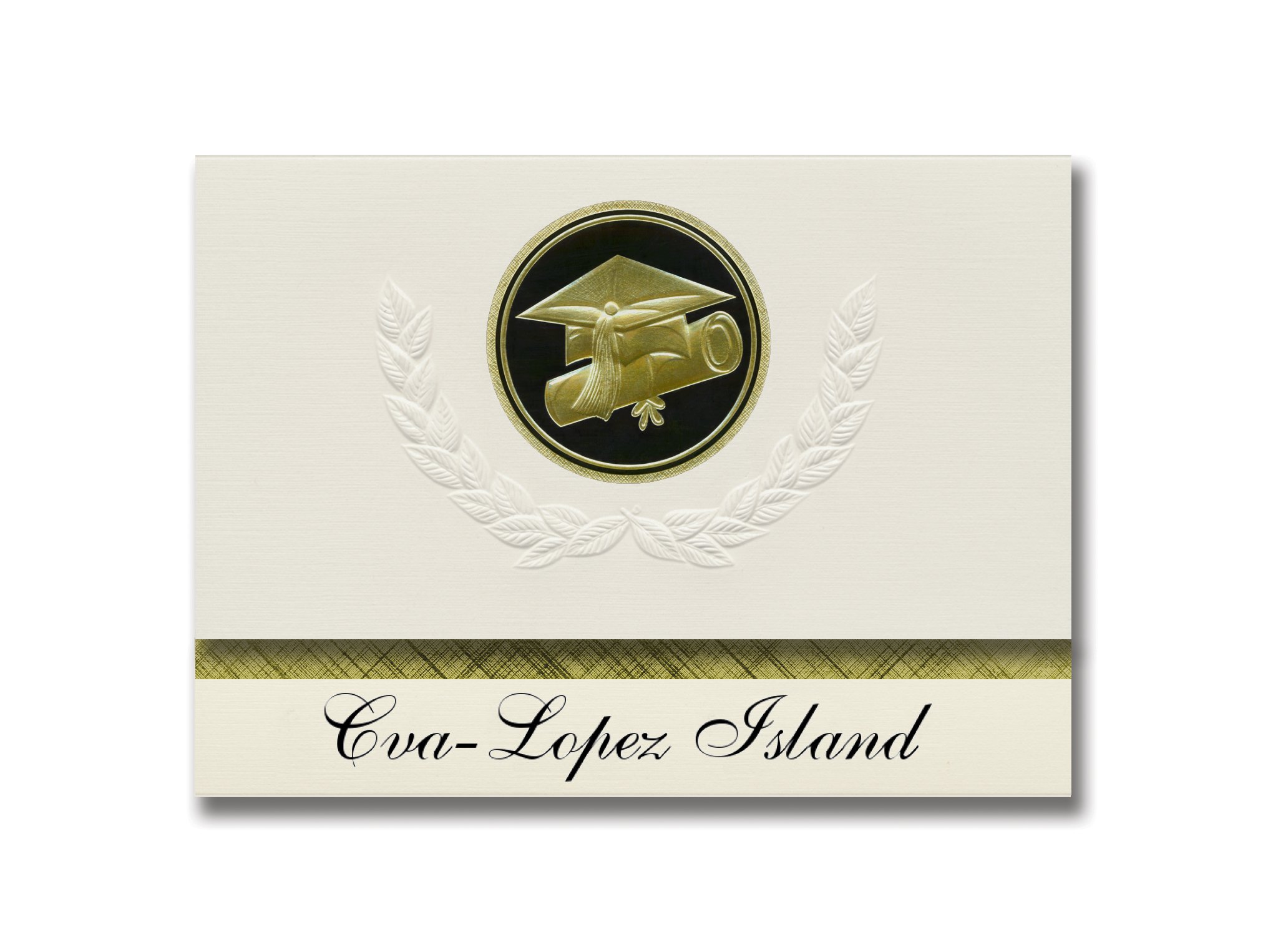 Premium Lopez Island WA Graduation Announcements - Presidential Style, 25-Piece Cap & Diploma Seal Set in Elegant Black & Gold | Perfect for High School & College Graduation Ceremonies