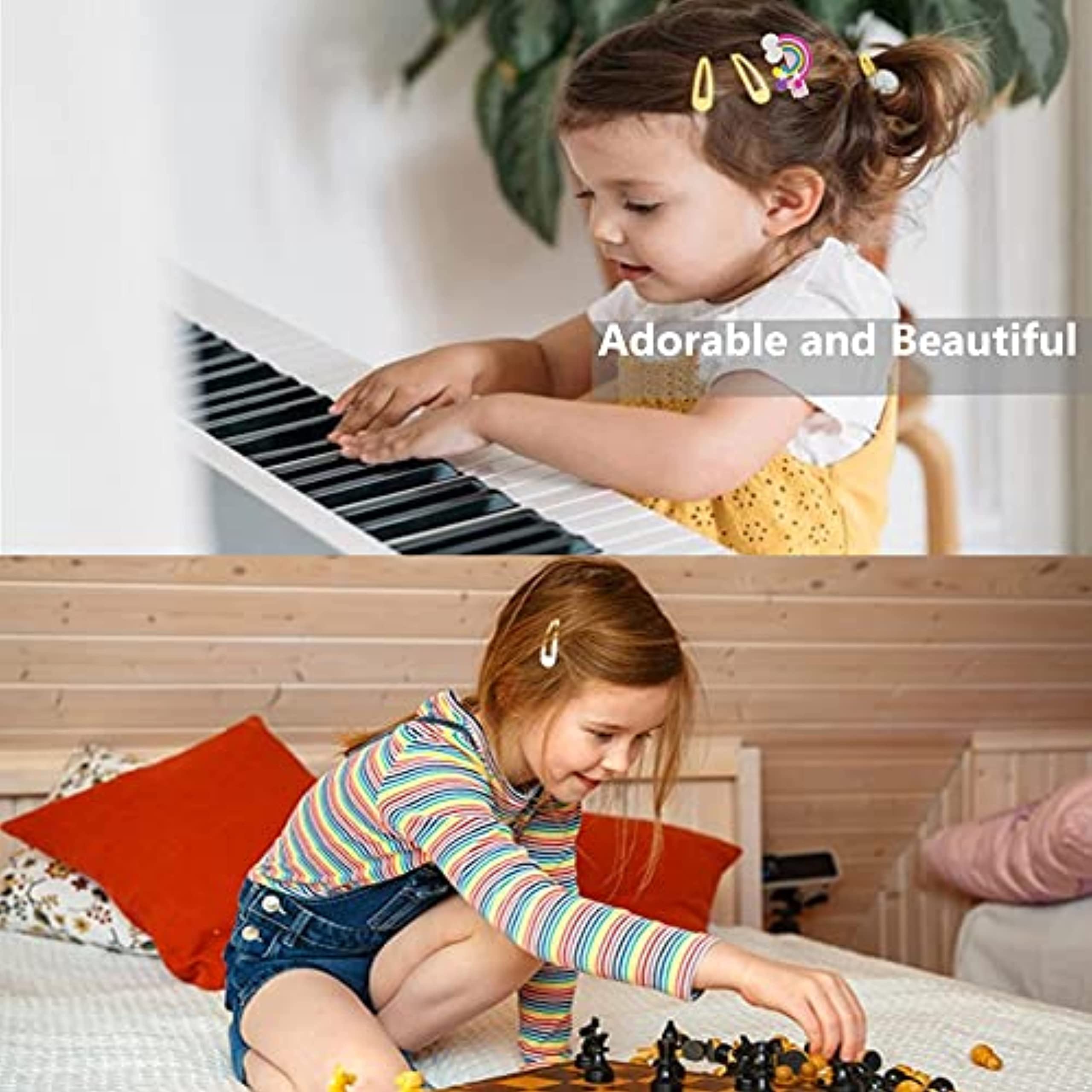 42 PCS Colorful Hair Clips for Baby Girls - Cute Rainbow Candy Flower Fruit Animal Hair Pins & Barrettes, Hair Bows for Infants Toddlers Kids Teens | Perfect for Daily Styling, Parties, School & Special Occasions