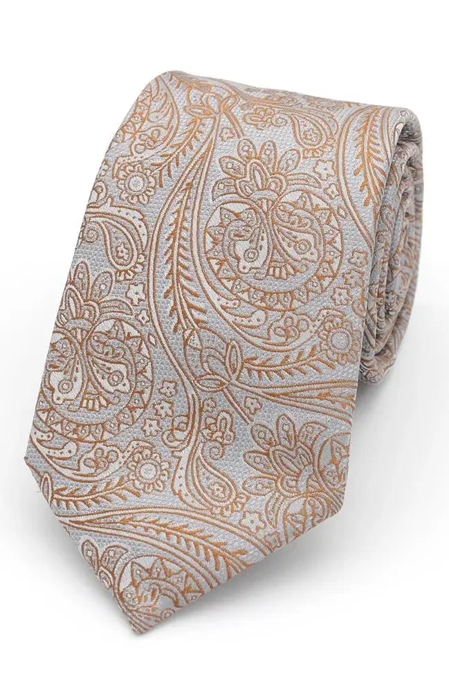 LA Smith Paisley Lace Woven Polyester Wedding Tie for Groom, Bridal Party & Formal Occasions