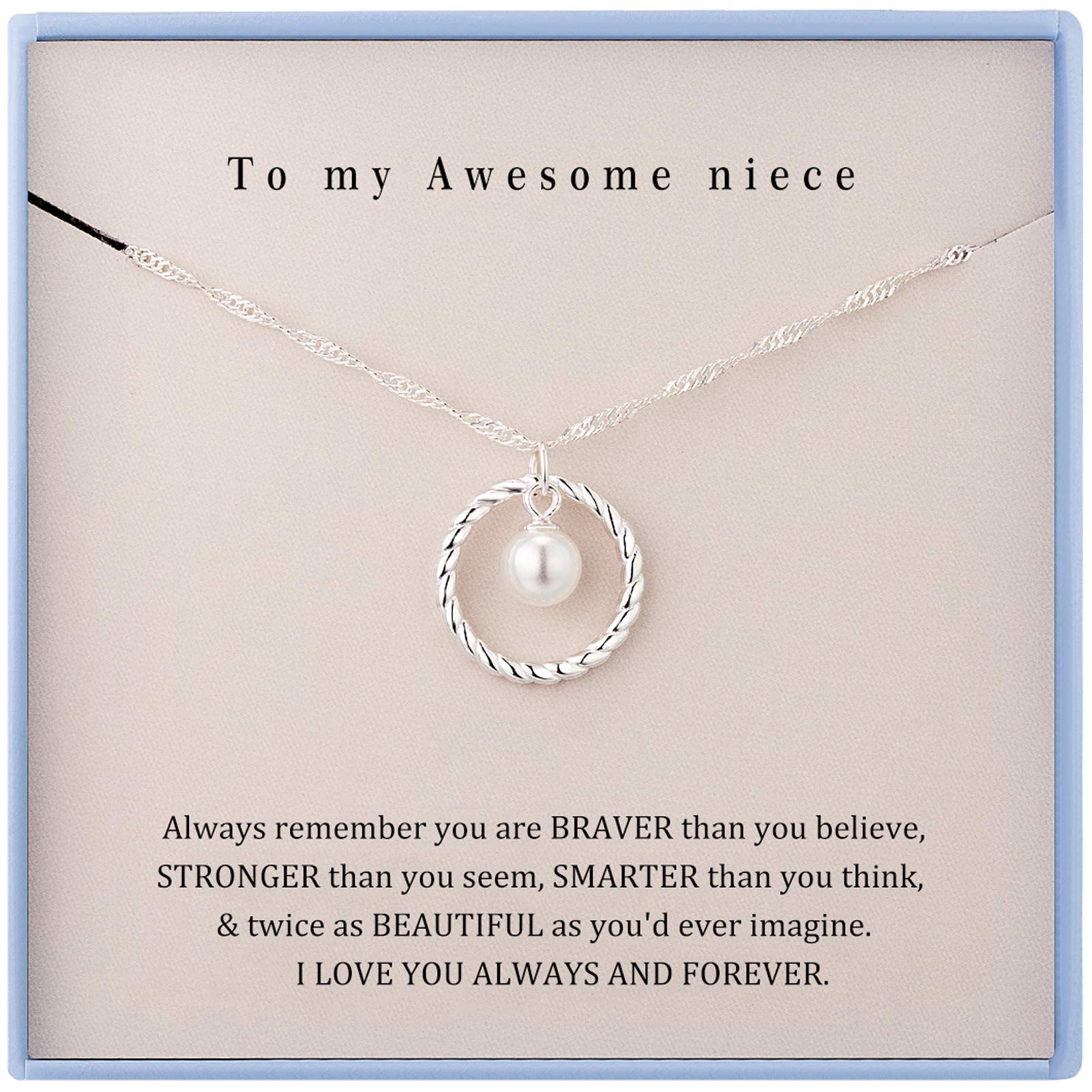 Burning Love Sterling Silver Circle Necklace for Niece - Thoughtful Gift from Aunt for Birthday, Graduation & Christmas | Perfect for Special Occasions & Everyday Wear