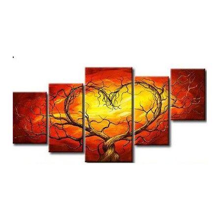 5 Piece Canvas Wall Art - Tree of Life Abstract Painting Set, Large Acrylic Artwork for Living Room Decor, Bedroom & Office (Extra Large Size) - Modern Home & Office Decorations