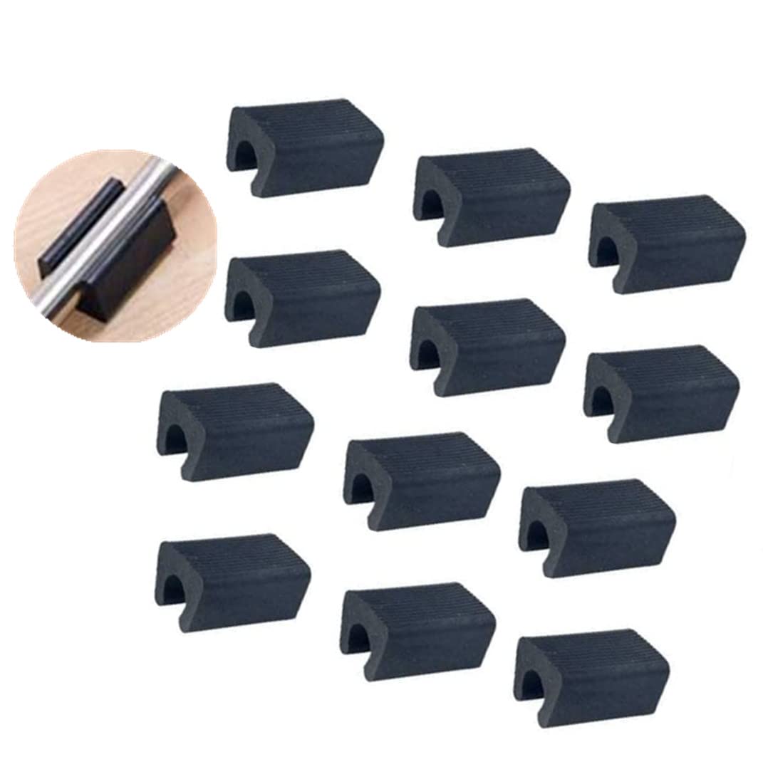 Non-Slip Black Plastic Furniture Leg Protectors - 30 Pack Rectangle Chair Foot Tips for 12-13mm Diameter Legs - Protect Floors & Reduce Noise for Home, Office, and Restaurant Furniture