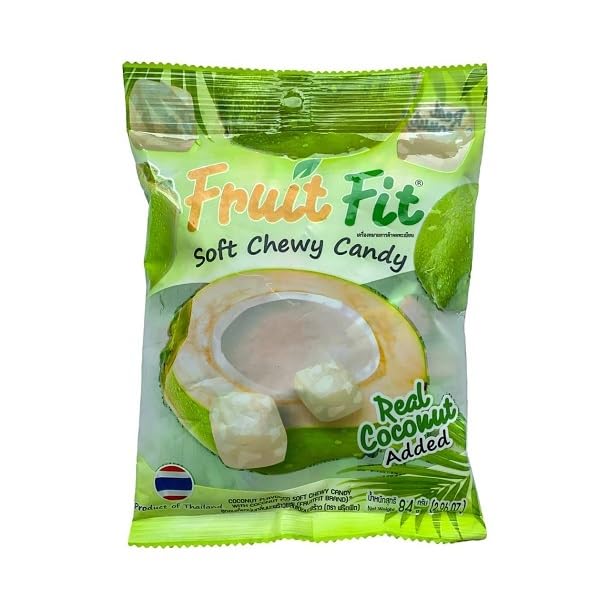 Fruit Fit Brand Mango Pulp Soft Chewy Candy - Coconut Flavor 100g | Tropical Snack for Parties, Travel & Gifts