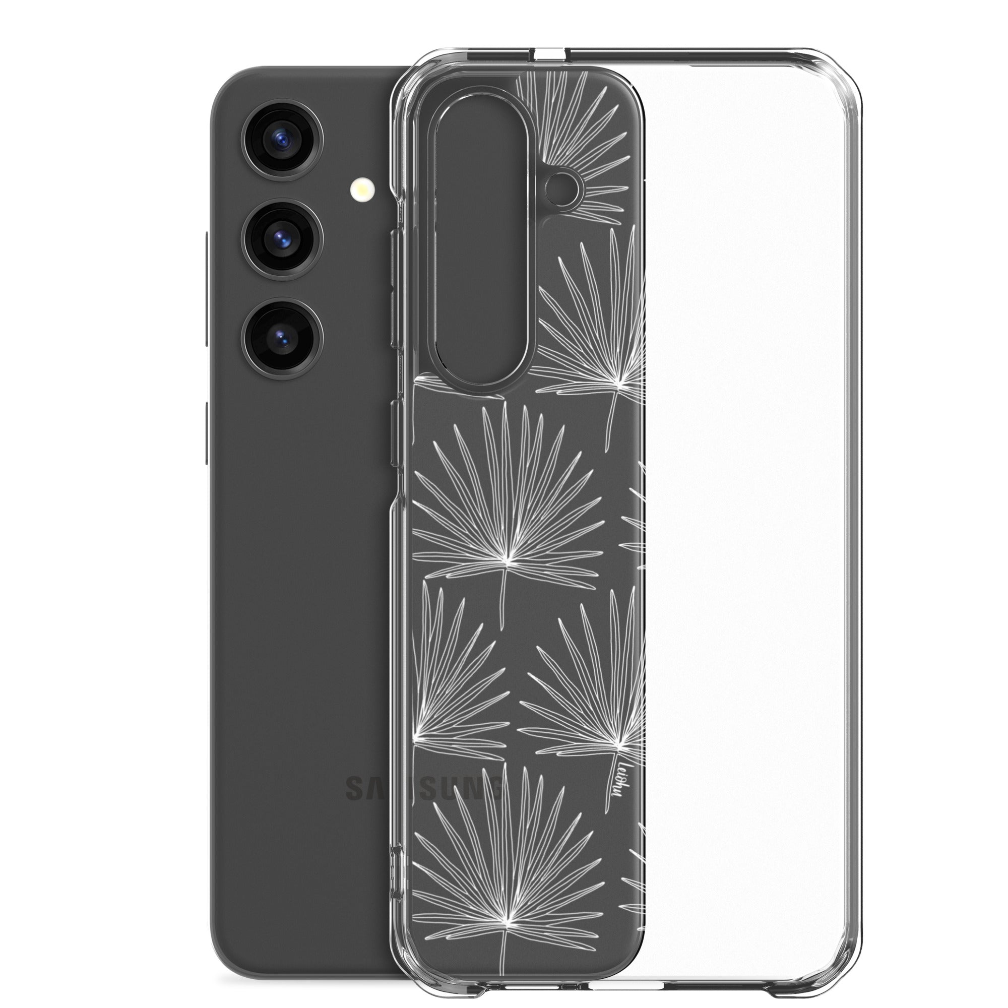 Fan Palm Clear Phone Case for Samsung Galaxy - Slim Protective Cover with Scratch Resistance for Everyday Use & Travel