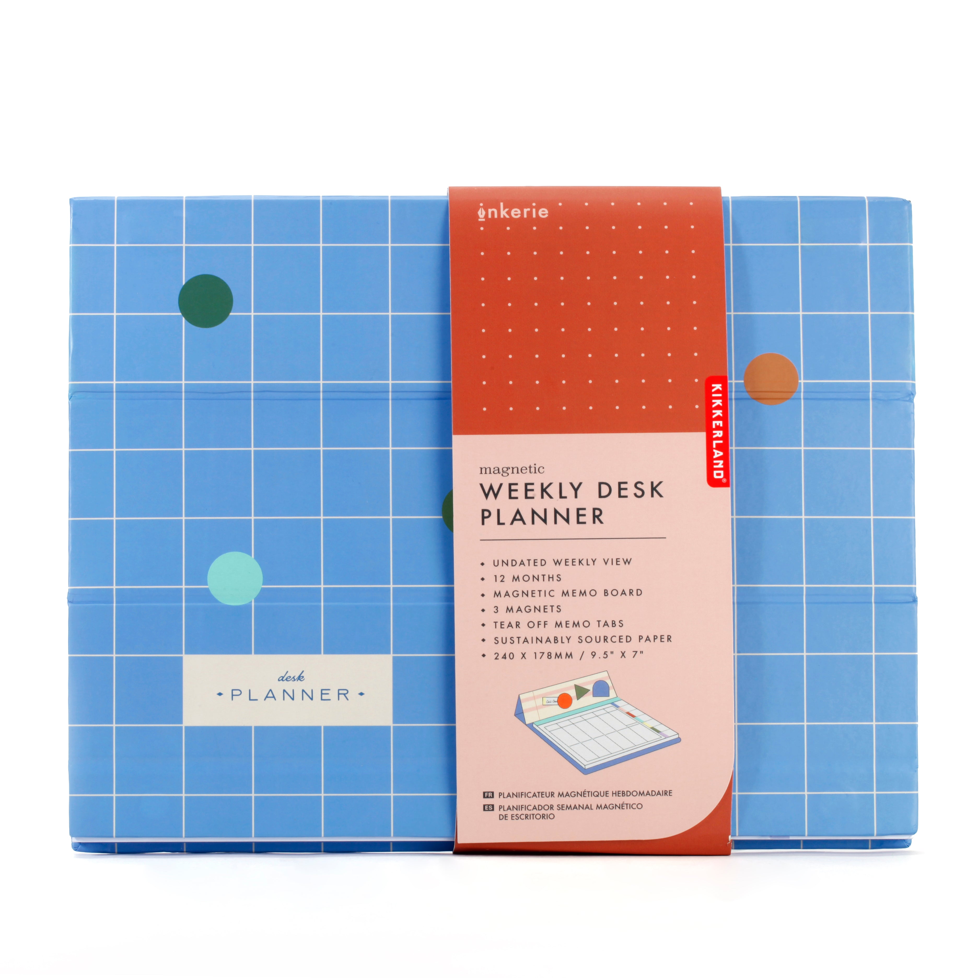 Inkerie Magnetic Weekly Desk Planner - Whiteboard Calendar for Office & Home Organization - Perfect for Scheduling, Goal Tracking & Productivity Planning
