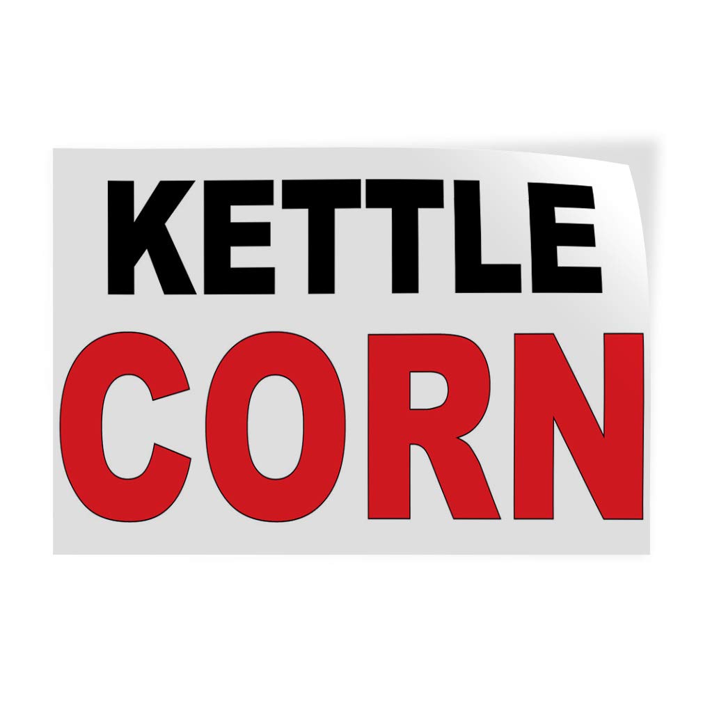 Premium Vinyl Decal Stickers for Restaurants & Food Trucks - Kettle Corn, Black & Red Bar Safety Signs - 12x8 Inches - Durable, Industrial-Grade Labels for Commercial Use