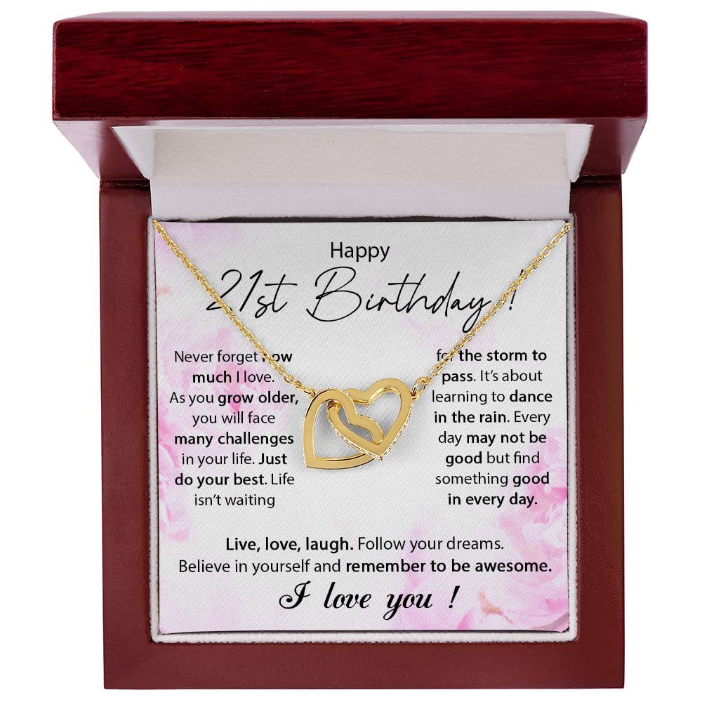 21st Birthday Gifts for Women - Elegant Birthday Card Necklace for Daughter & Granddaughter | Unique 21 Year Old Female Birthday Present | Perfect Bday Gift for Turning 21 Celebration | Great for Parties, Graduation & Special Milestones