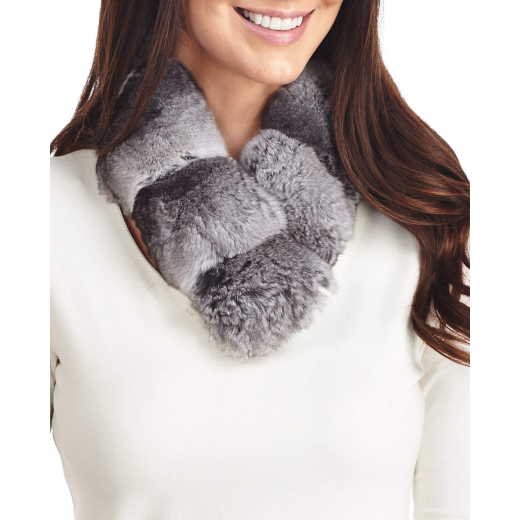 Luxury Chinchilla Fur Collar for Women - Soft & Elegant Winter Fashion Accessory for Coats & Jackets