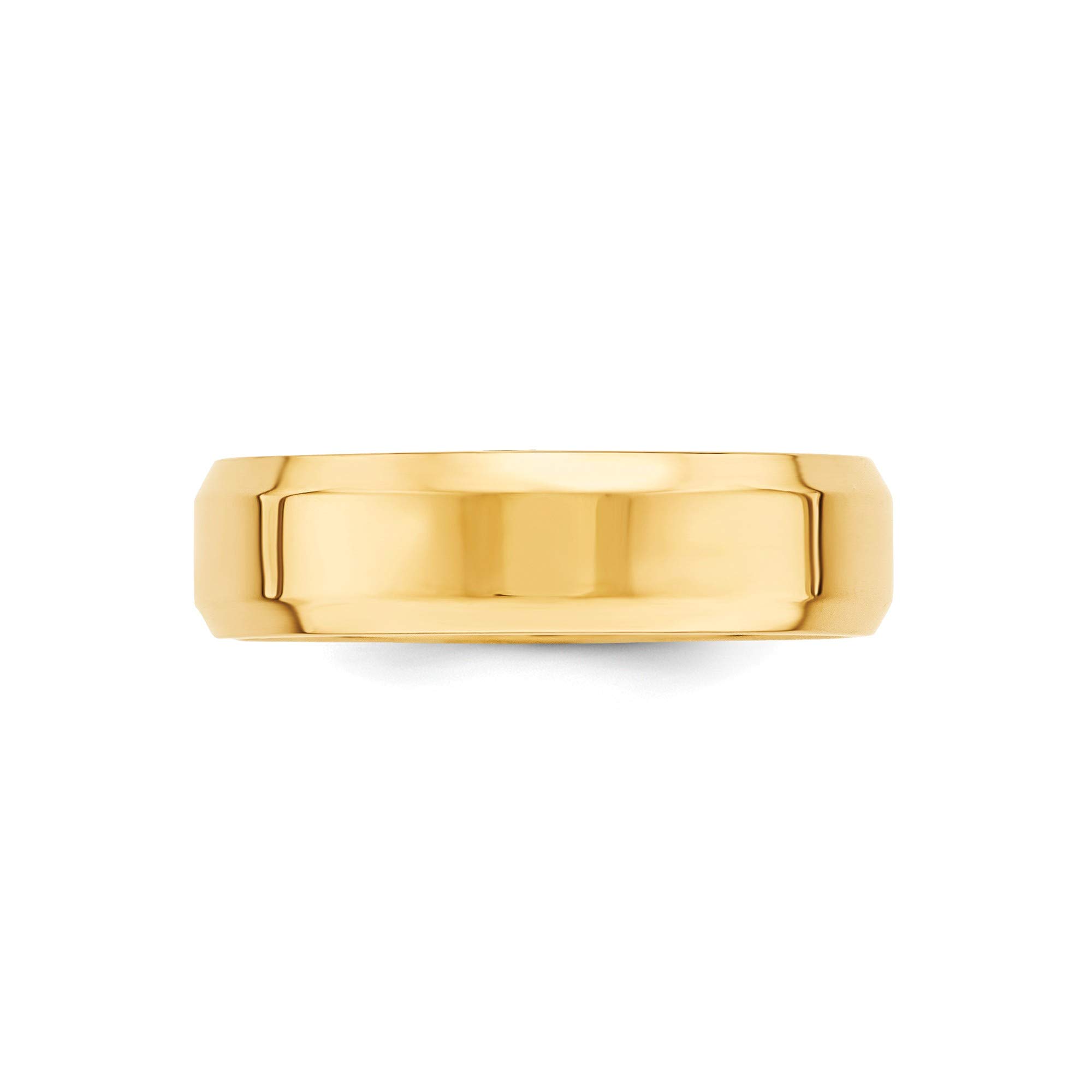 14k Yellow Gold 6mm Comfort Fit Band Ring - Size 11.5 for Men & Women