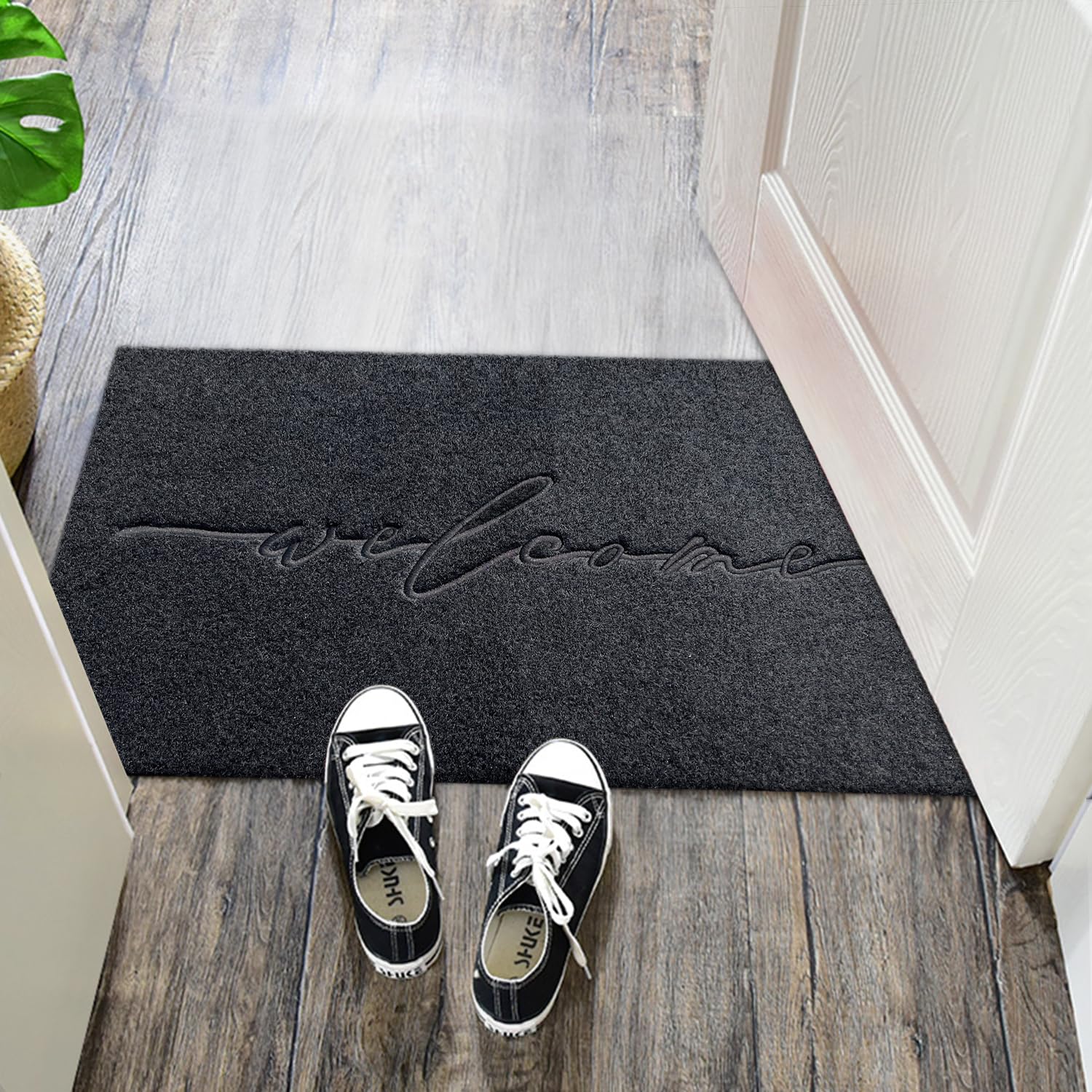 AAZZKANG Non-Slip Welcome Mat for Outdoor/Indoor Use - Durable Rubber Backing, Easy to Clean Doormat for High Traffic Areas - Perfect for Front Door, Entryway, Patio & Mudroom