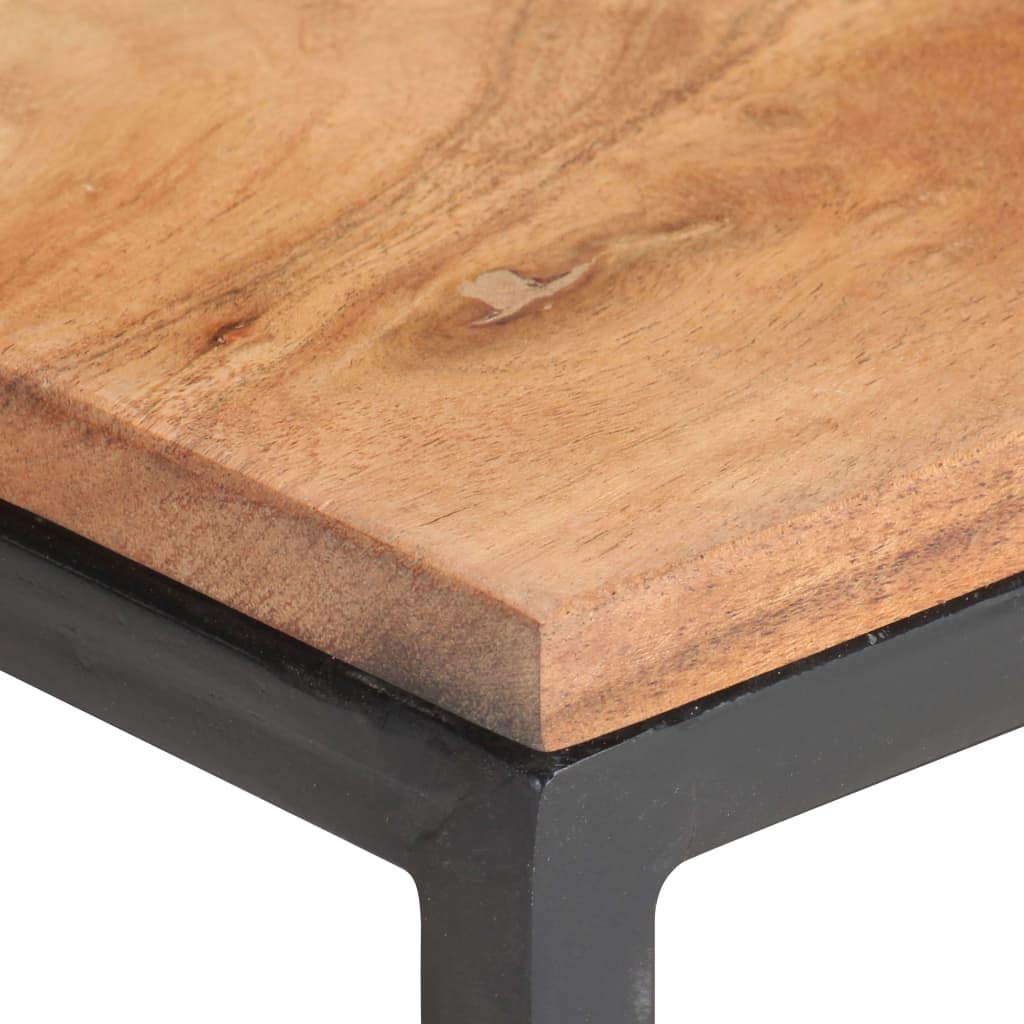 FAMIROSA 2-Piece Nesting Coffee Table Set - Acacia Wood & Iron Frame End Tables for Living Room, Sofa Side Table - Space Saving Modern Home Furniture Decor - Perfect for Small Spaces, Apartments & Cozy Living Areas