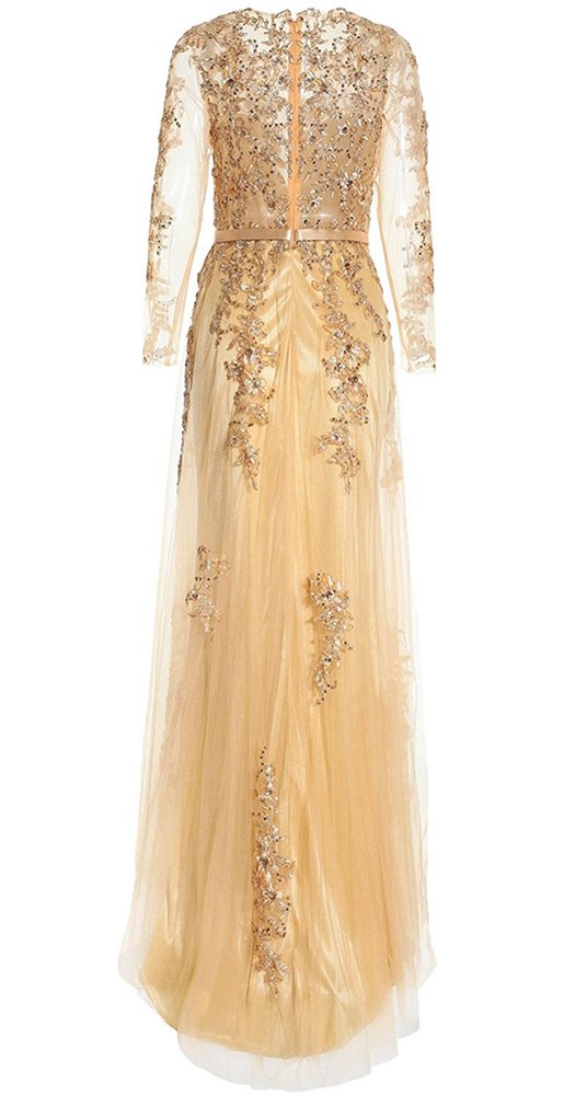 Honeydress Women's Vintage Beaded Embroidery Bow Tie Waistband Evening Gown - Perfect for Cocktail Parties, Prom, Wedding & Formal Events