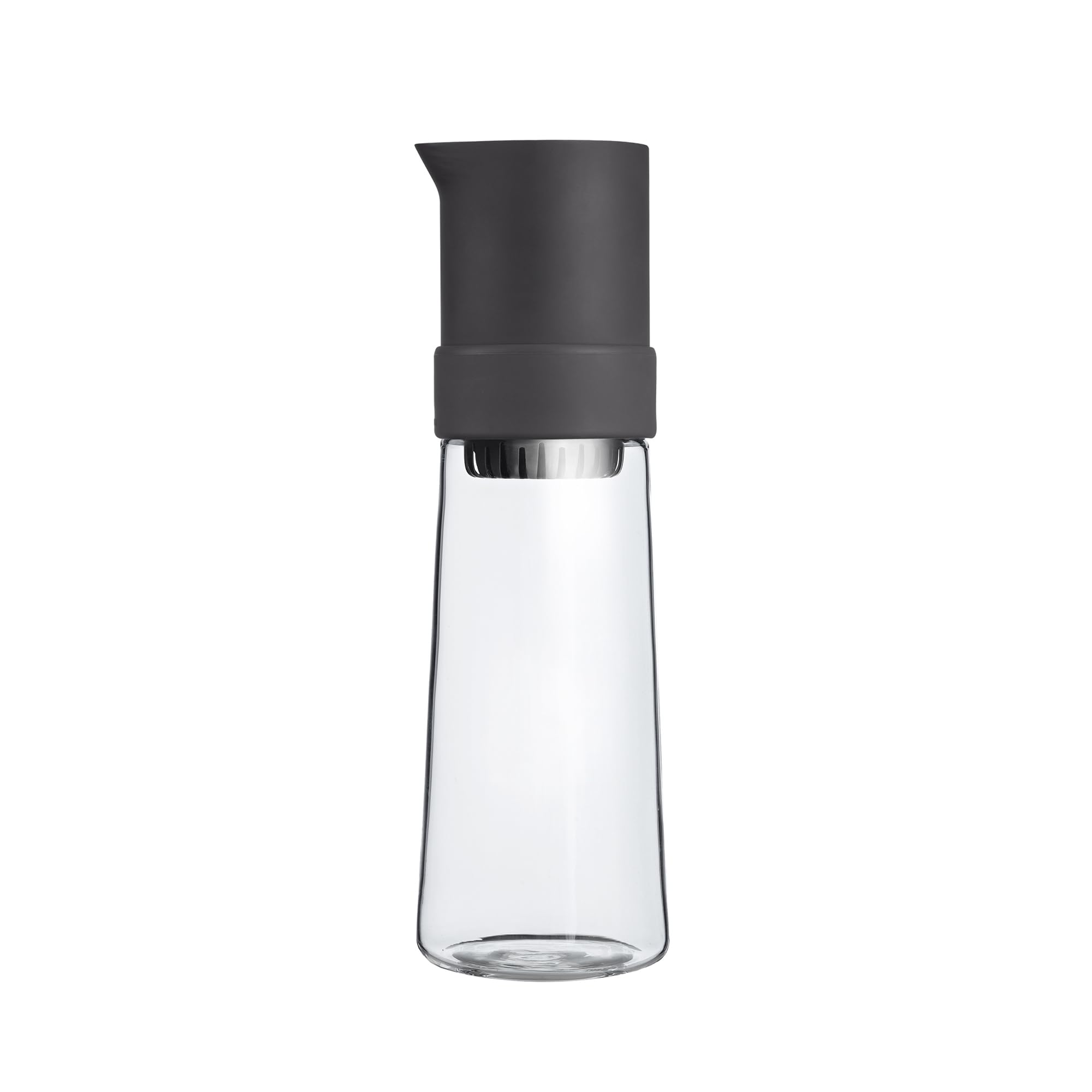 Blomus Tea Jay Iced Tea Maker - 27 oz Glass Pitcher with Magnetic Lid (Charcoal) - Perfect for Summer Drinks, Iced Tea & Cold Brew at Home or Office