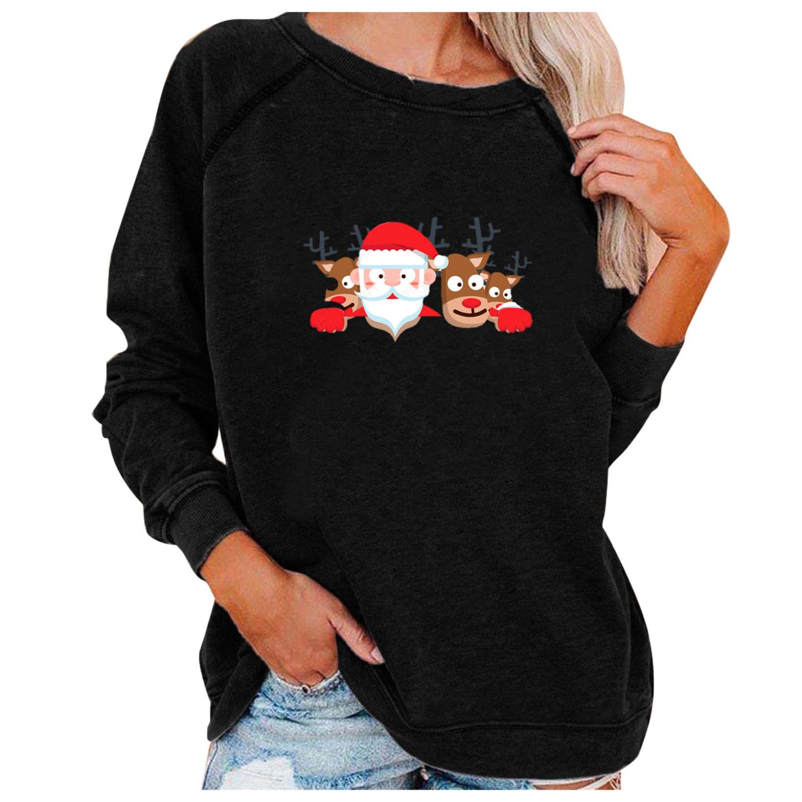 Women's Oversized Graphic Sweatshirts - Soft Crewneck Long Sleeve Pullover for Casual Wear | Cozy Loose Fit Tops for Fall, Winter & Lounge Days
