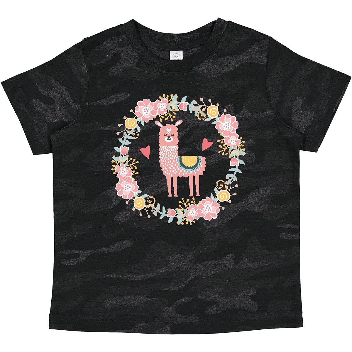 Inktastic Llama Rose Flower Wreath Baby T-Shirt - Cute Animal Graphic Tee for Toddlers & Infants - Perfect for Playdates, Birthday Parties & Family Photos