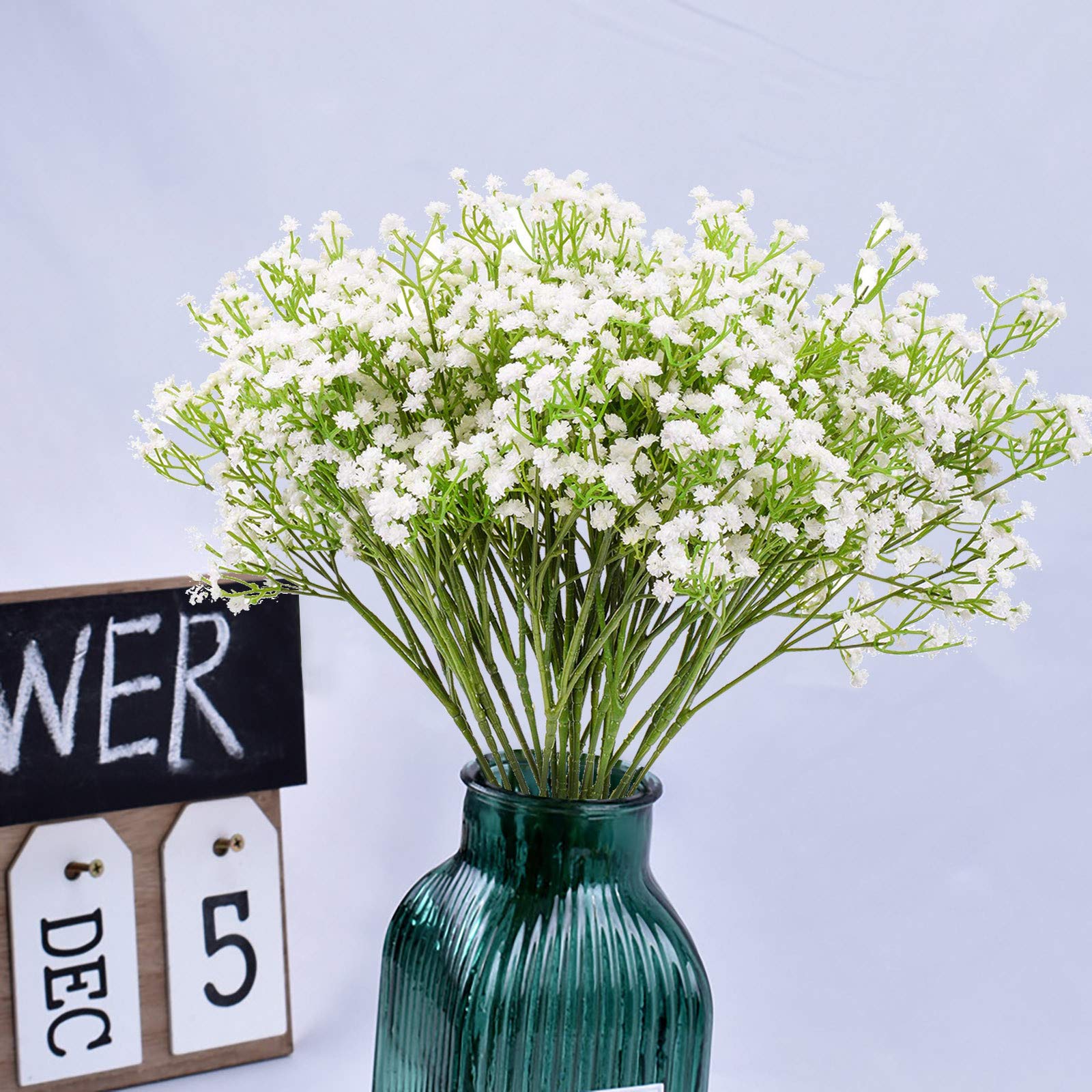 12 Pcs Artificial Gypsophila Flowers Bouquet - Real Touch Fake Baby's Breath for Wedding, Home, Party Decor - DIY Floral Arrangements & Garden Decoration (White) - Perfect for Mother's Day Gifts, Centerpieces, and Table Settings