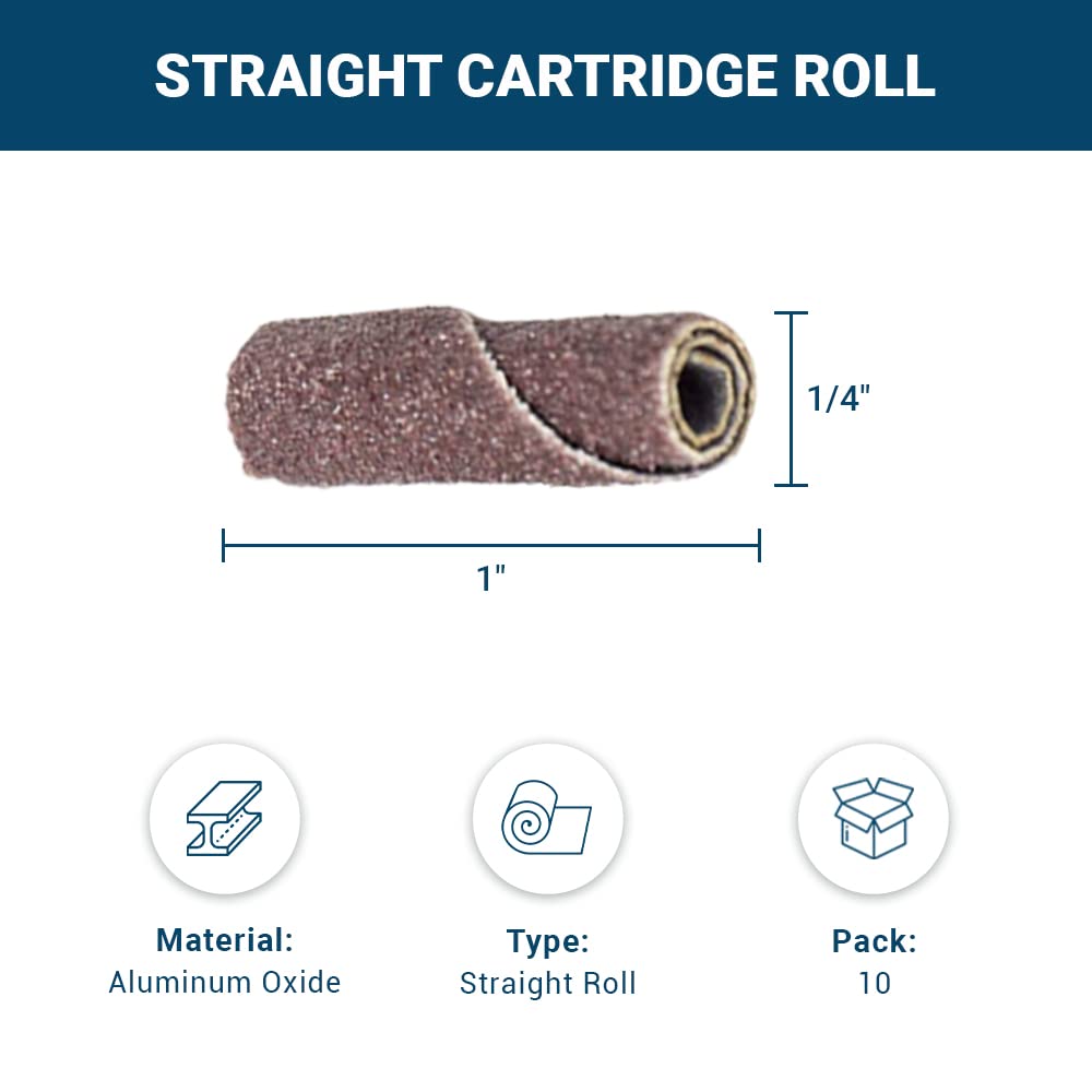 Benchmark Abrasives 10-Pack Aluminum Oxide Sanding Cartridge Rolls – 1/4