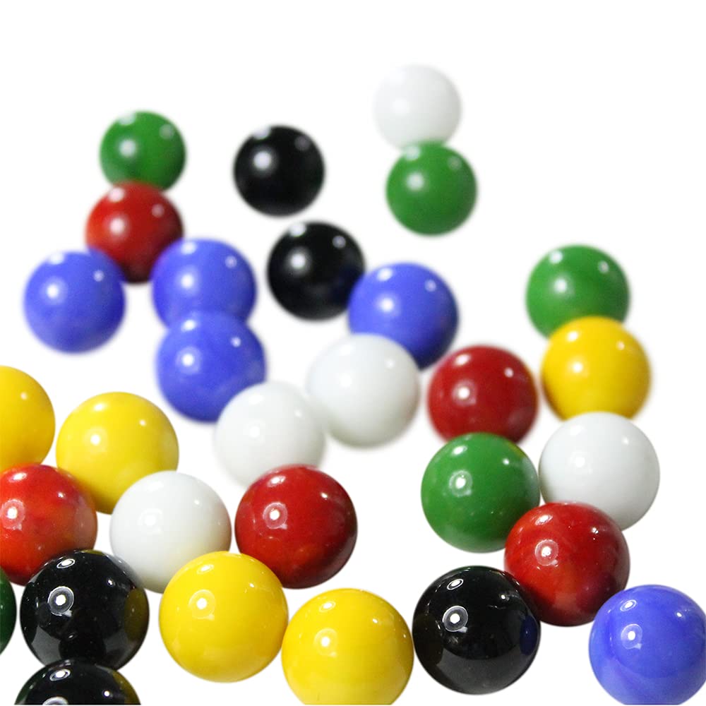 14mm Game Replacement Marbles - 60 Piece Set for Board Games, Marble Runs & DIY Crafts - Durable Glass Marbles for Kids & Adults