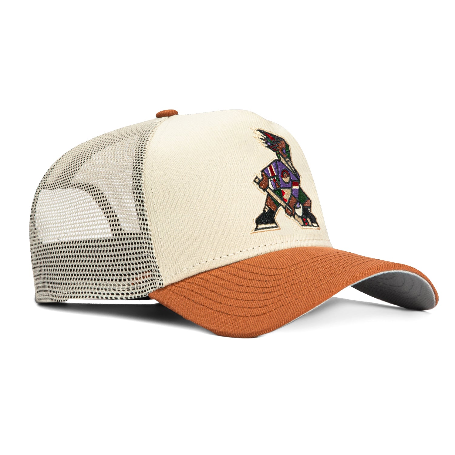 New Era 9Forty A-Frame Phoenix Roadrunners Snapback Trucker Hat - Adjustable Stone Brown Baseball Cap for Men & Women - Perfect for Sports, Casual Wear & Outdoor Activities