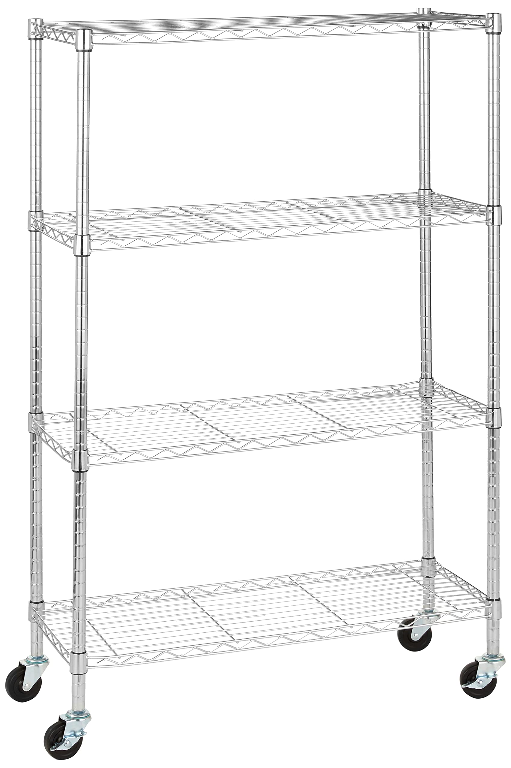 Amazon Basics 4-Shelf Heavy Duty Adjustable Metal Storage Rack with Wheels - 36