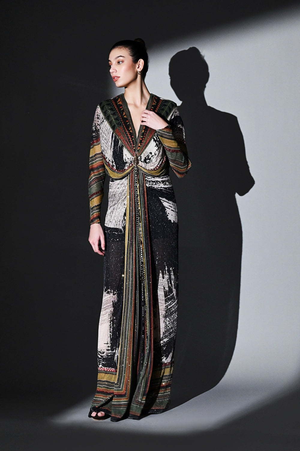 Elegant Noir Dream Draped Dress for Women - Perfect for Evening Parties, Date Nights & Special Occasions