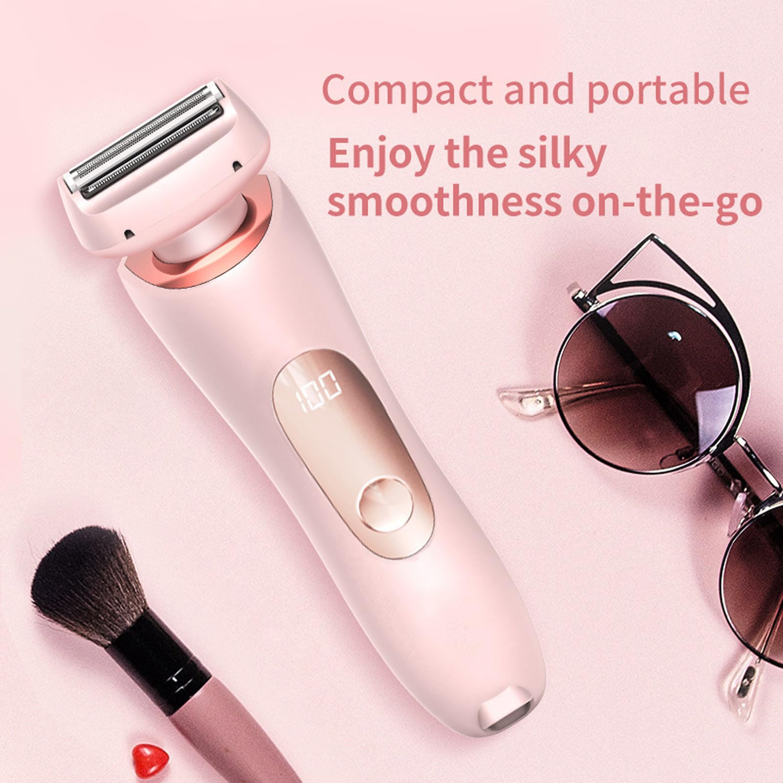 Painless Bikini Trimmer for Women - Cordless Electric Razor for Smooth Skin, Waterproof IPX7 Body Shaver with USB Charging Dock, Reusable Facial Hair Remover (Blue) | Perfect for Travel, Gym & Sensitive Skin Care