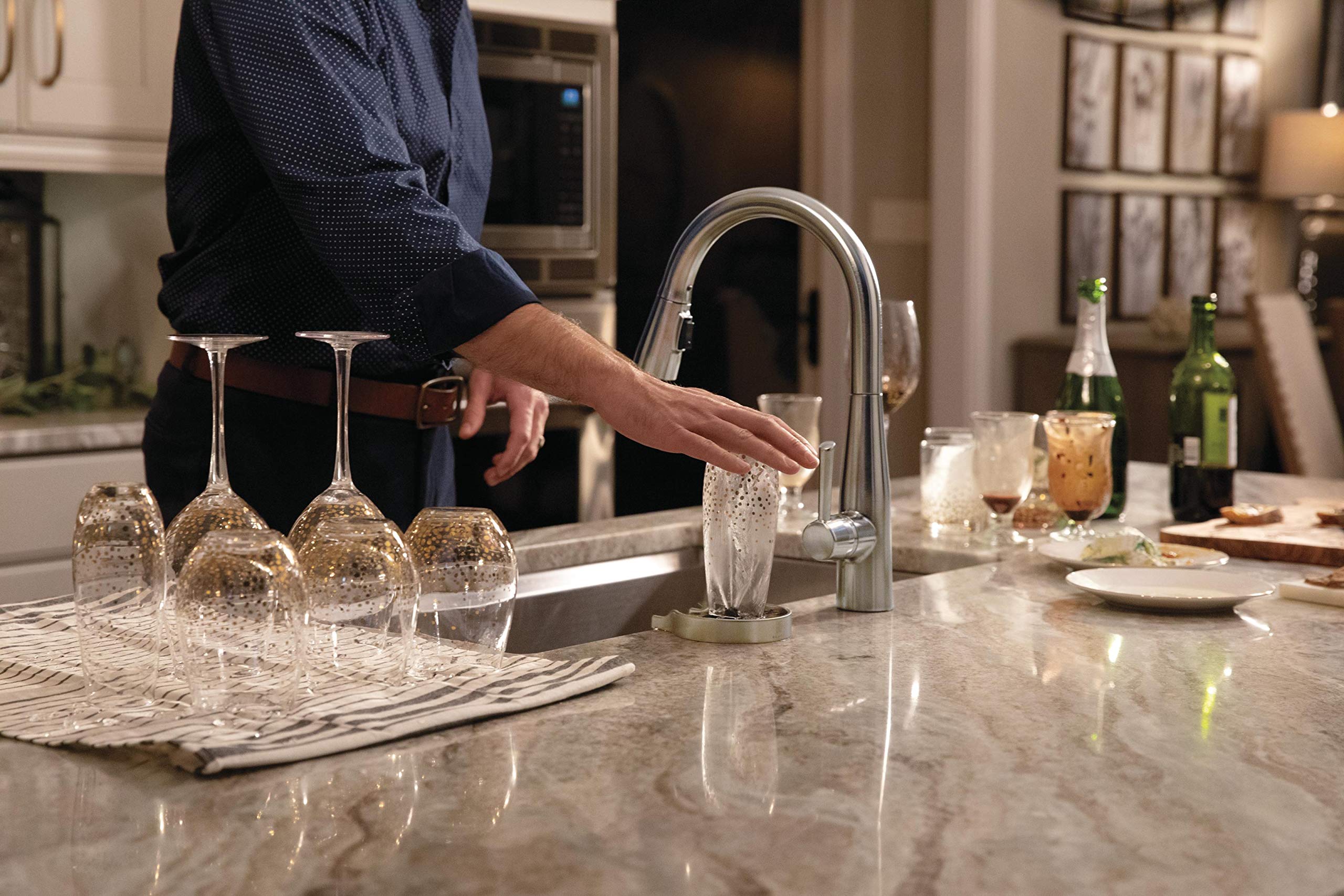 DELTA GR150-SP Stainless Steel Glass Rinser with SpotShield Technology - Perfect for Restaurants, Bars, and Home Kitchens - Eliminates Water Spots on Glassware