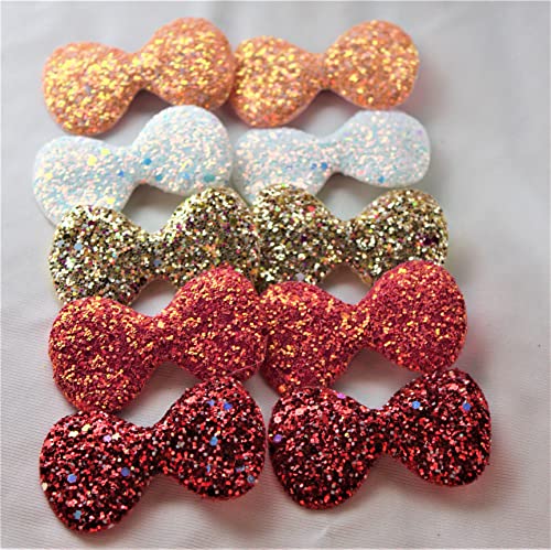 AB Beauty House® Sparkling Sequin Bow Hair Clips for Girls - 5 Pairs (10 PCS) - Assorted Colors - Perfect for Parties, Weddings & Everyday Hair Accessories