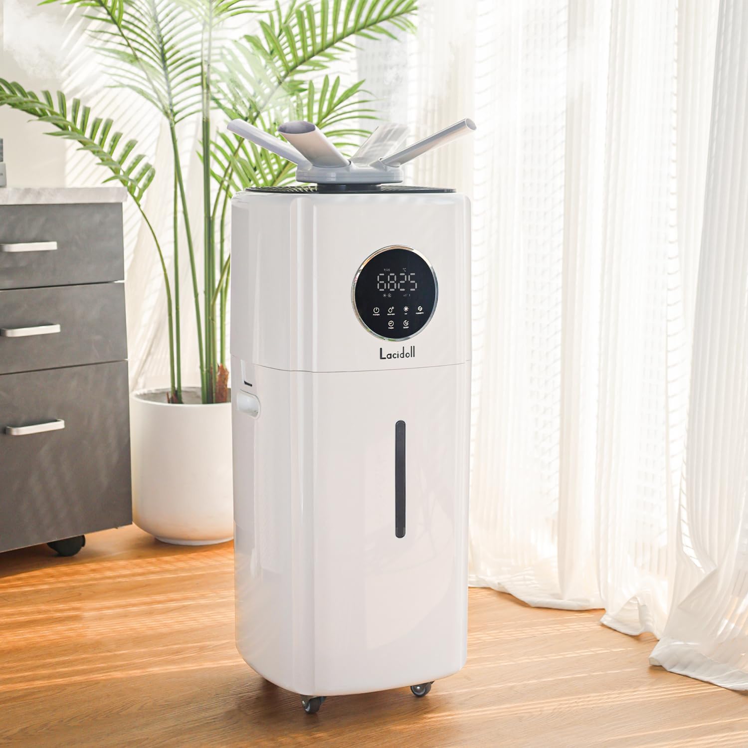 LACIDOLL 5.5 Gallon Commercial Humidifier - 2000ML/H Output for Large Spaces up to 2000 sq.ft, Dual 360° Nozzles, Industrial Grade - Perfect for Warehouses, Offices, and Home Use