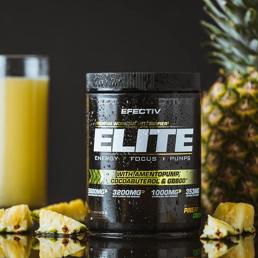 Efectiv Nutrition Elite Pre Workout Supplement - 420g Powder for Energy, Focus & Muscle Performance | Ideal for Gym, Bodybuilding & Fitness Training