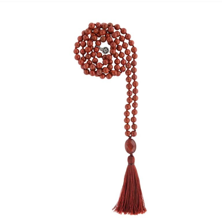 Red Jasper Mala Prayer Beads by Mala + Mantra - 108 Healing Stones for Meditation, Yoga & Spiritual Protection