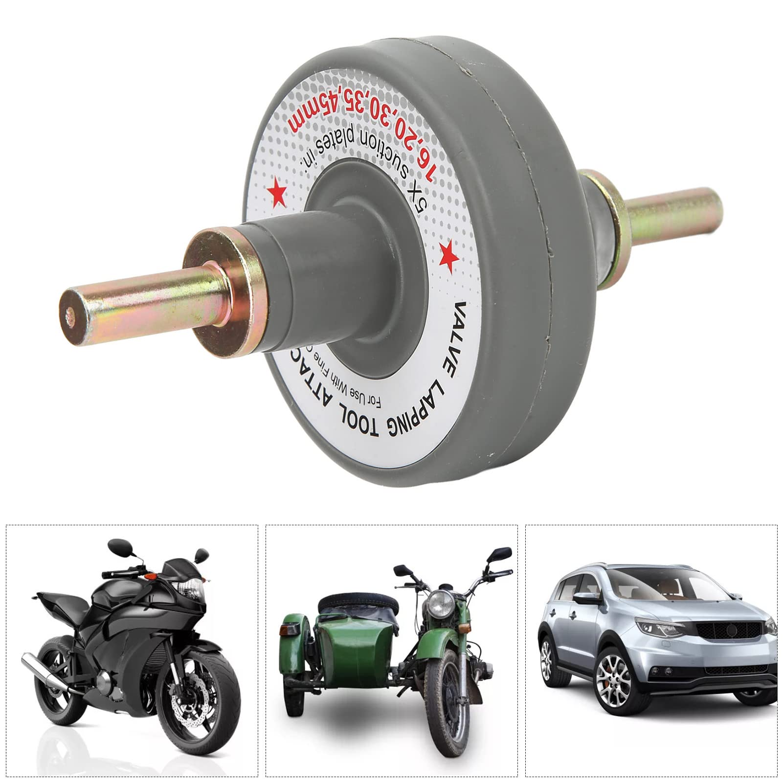 Professional Engine Valve Lapper Kit - Universal Valve Lapping Tool Attachment with 5 Suction Plates (1000-1250 RPM) for Grinding & Polishing - Perfect for Automotive Repair, Engine Rebuilding & Valve Train Maintenance
