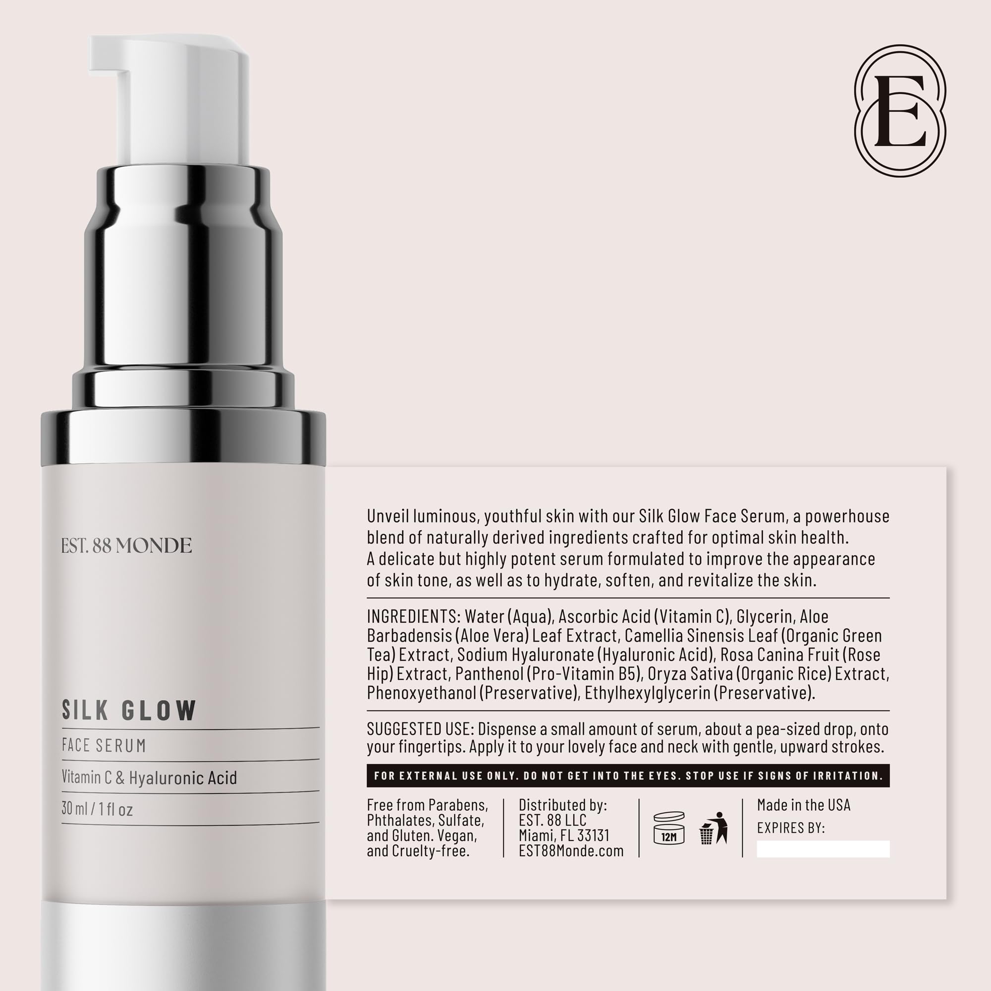 EST. 88 Monde Silk Renew Face Moisturizer 1.7 Fl. Oz, Silk Glow Face Serum 1.7 Fl. Oz & Silk Aura Eye Serum 0.5 Fl. Oz Skincare Bundle - Hydrating Anti-Aging Trio with Argan Oil, Hyaluronic Acid & Vegan Retinol for Dry, Sensitive & Mature Skin - Day & Night Routine Essentials